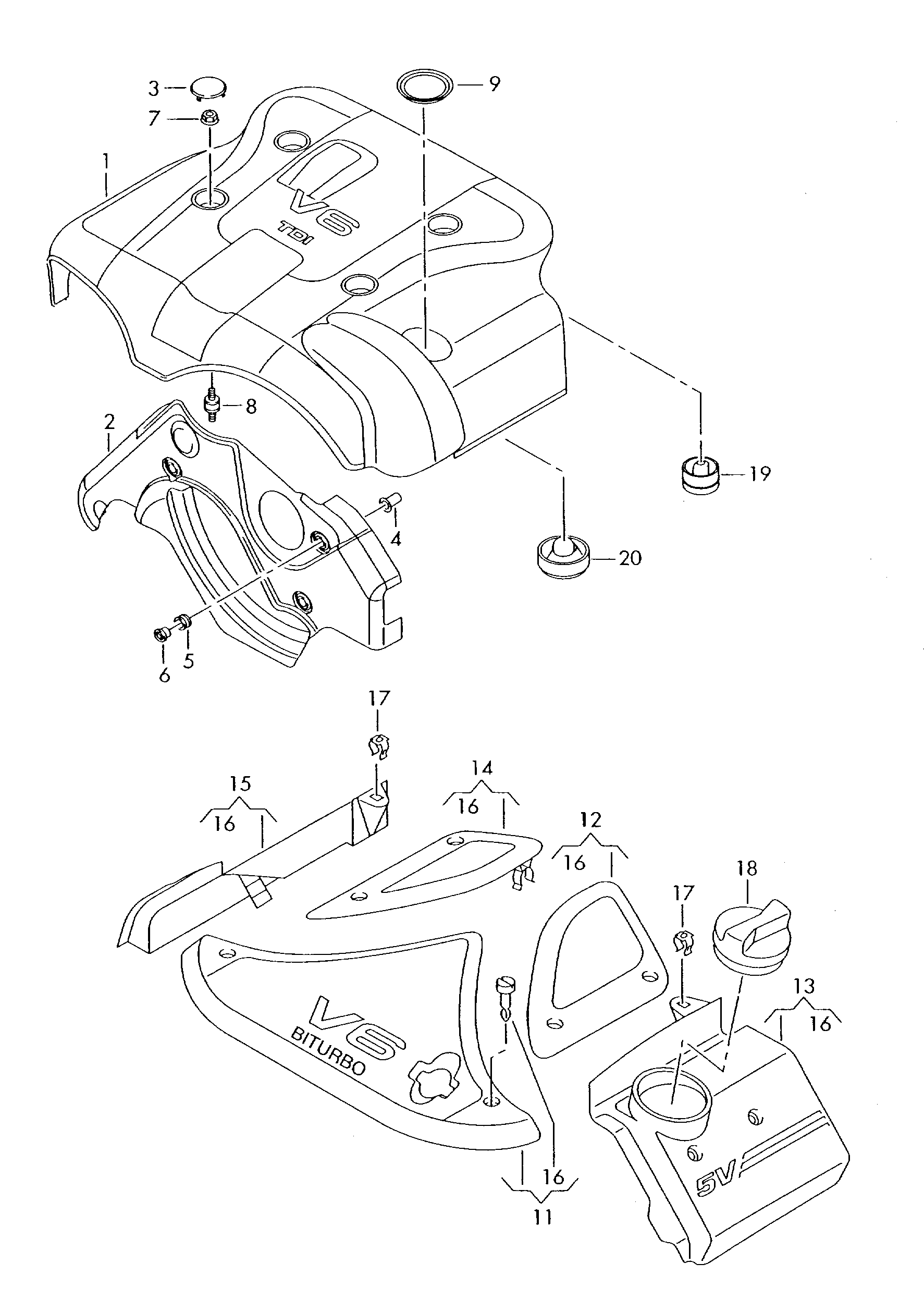 cover for engine compartment - Audi A6 allroad quattro(A6AR)  