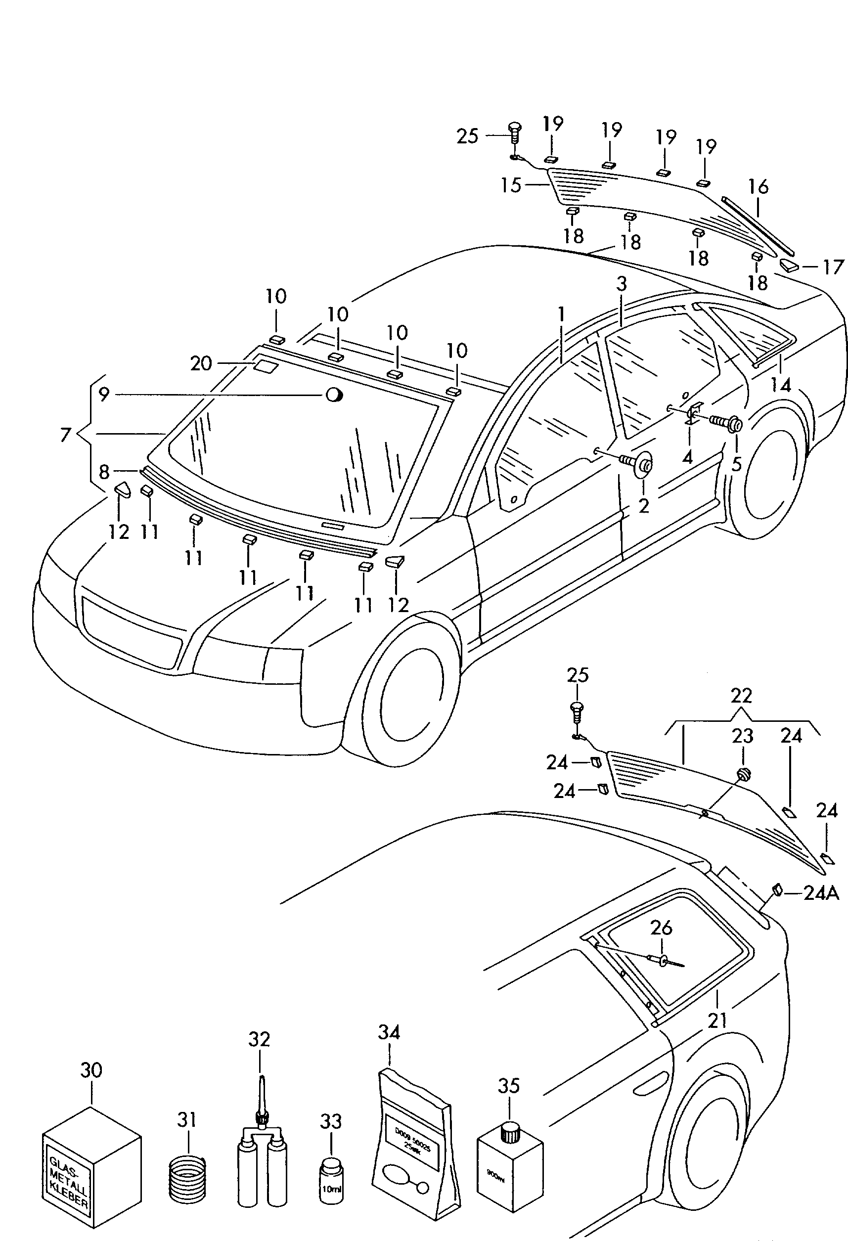 cristallo frontale - Audi A6/S6/Avant quattro(A6Q)  