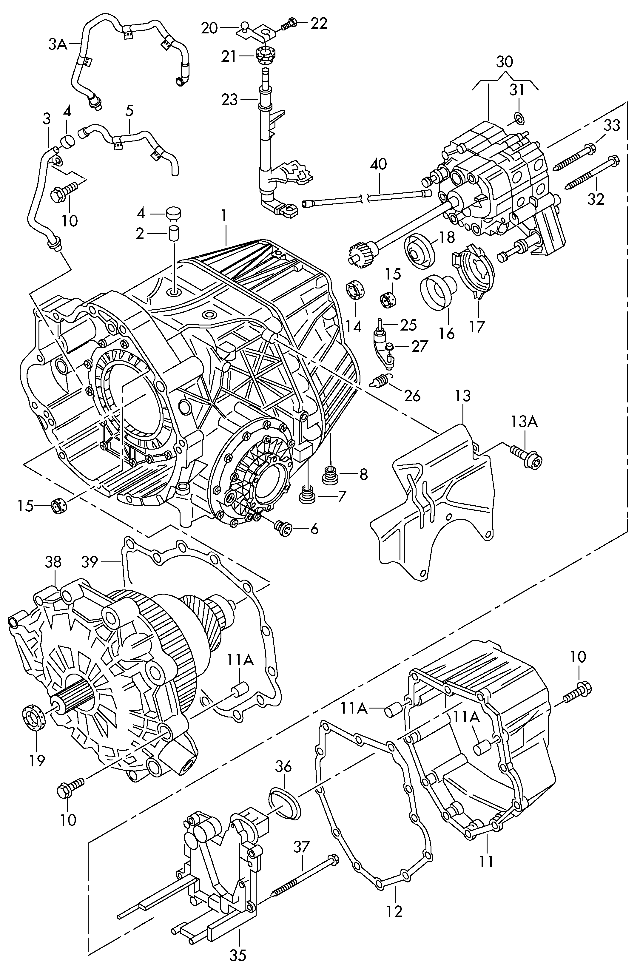 滑阀箱; 变速箱壳体; 用于自动变速箱,
无级的 - Audi A6/Avant(A6)  