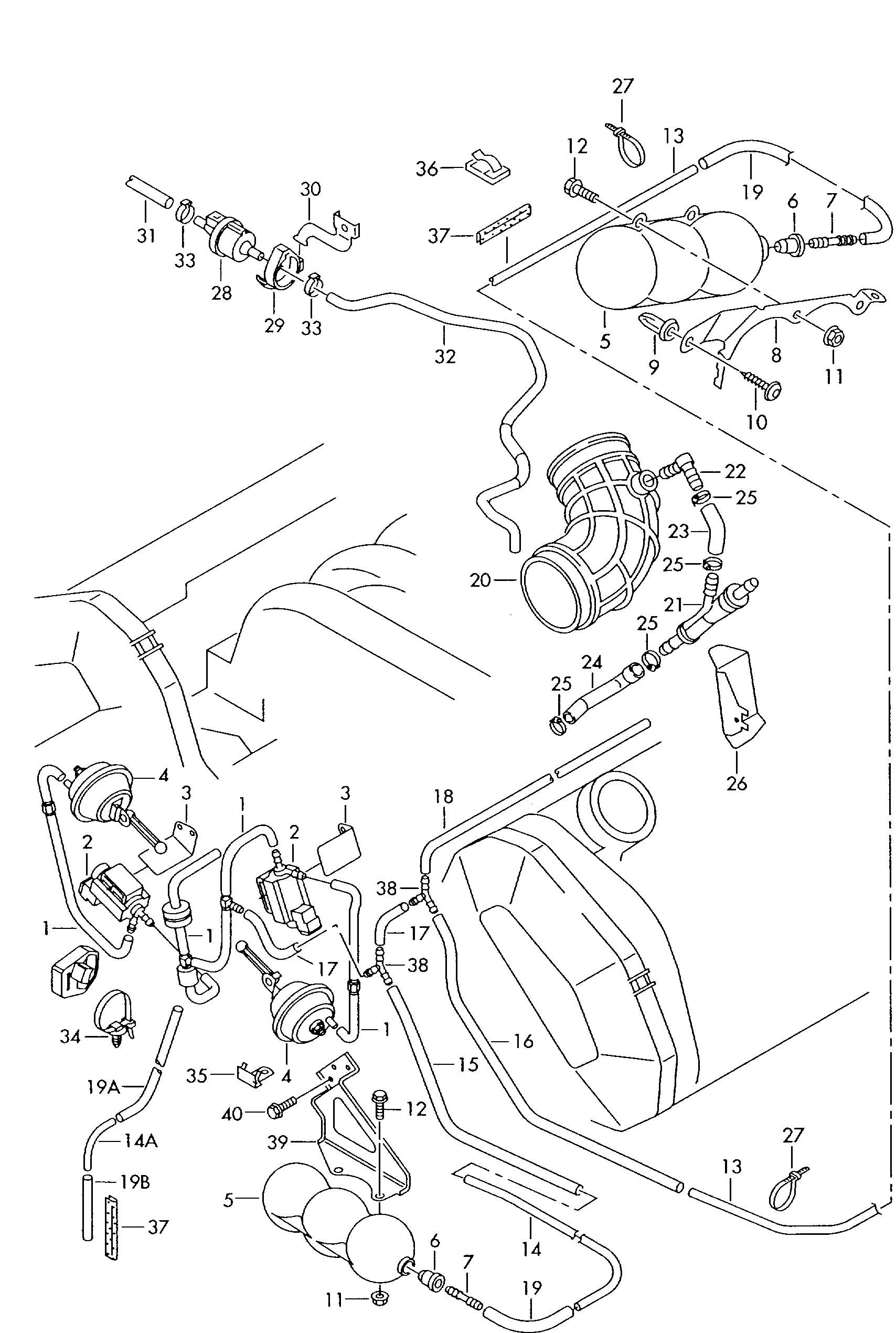 Vakum sistemi; Emme püskürtme pompası - Audi A6/S6/Avant quattro(A6Q)  