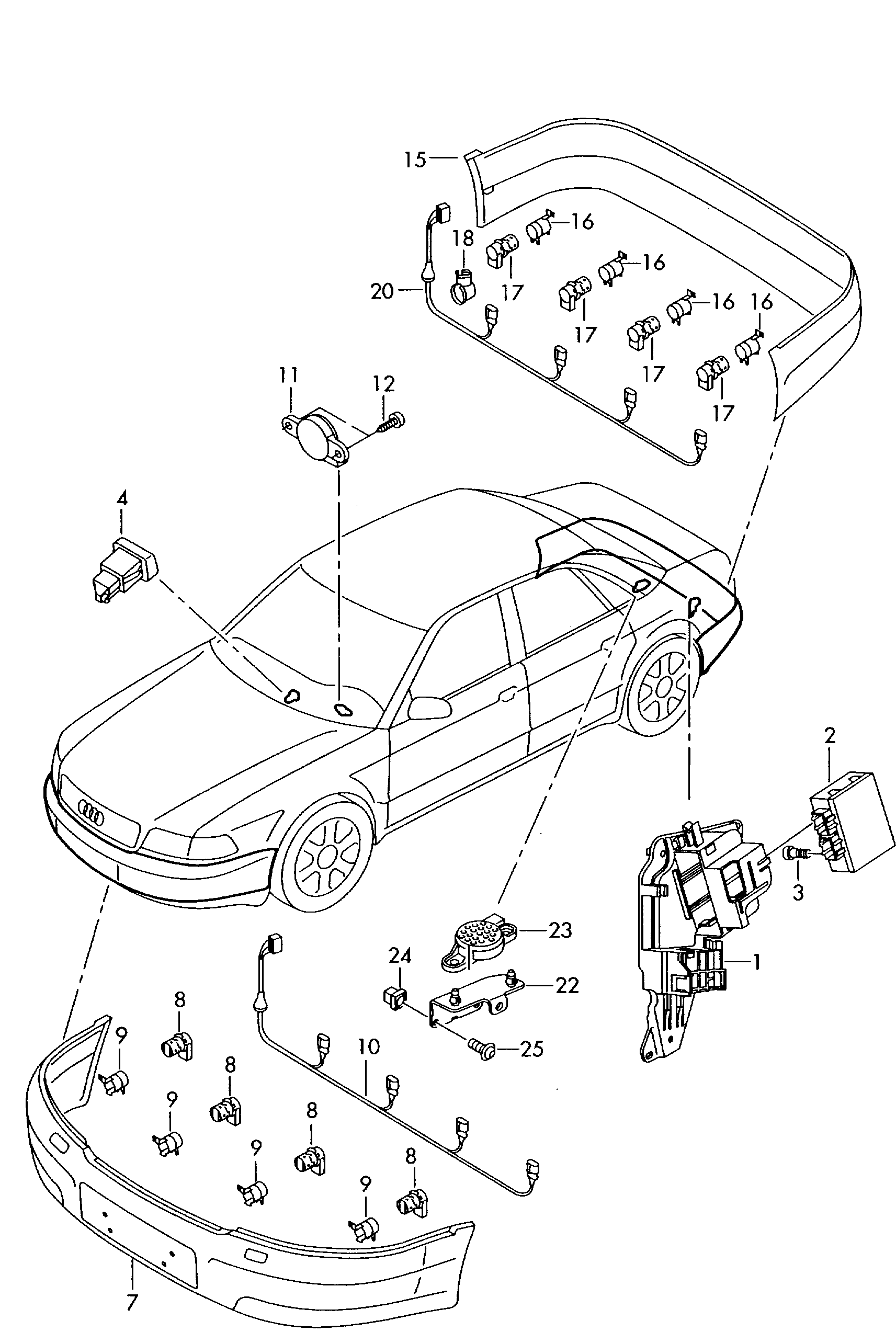 parkovaci radar - Audi A6/S6/Avant quattro(A6Q)  