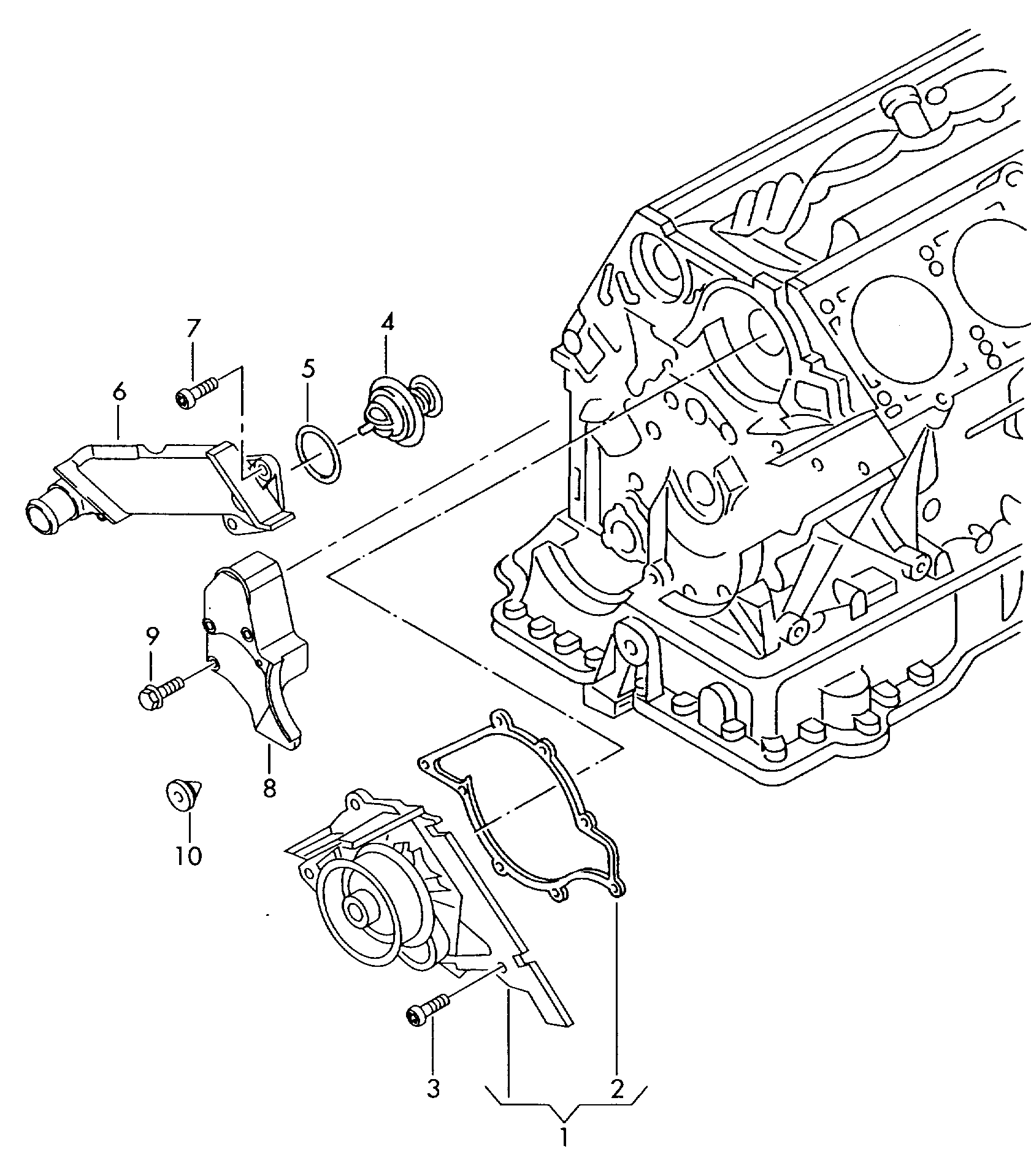coolant pump with sealing ring - Touareg(TOUA)  