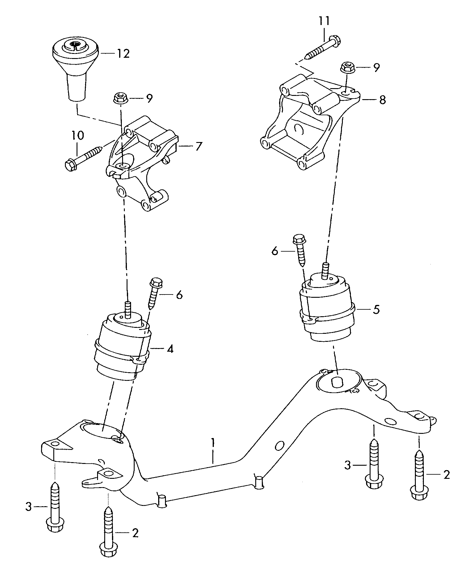 parti fissaggio per motore e
cambio - Audi Q7(AQ7)  