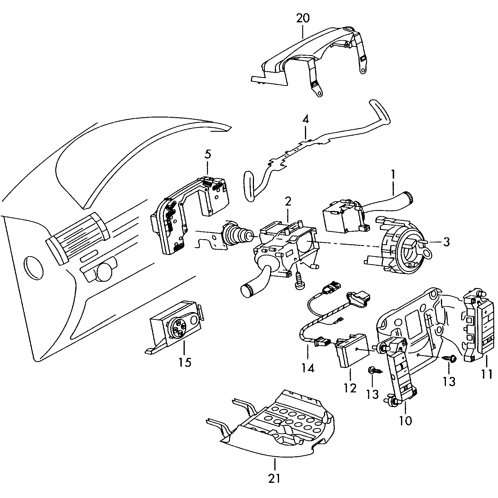 steering column switch
and trim - Touareg(TOUA)  