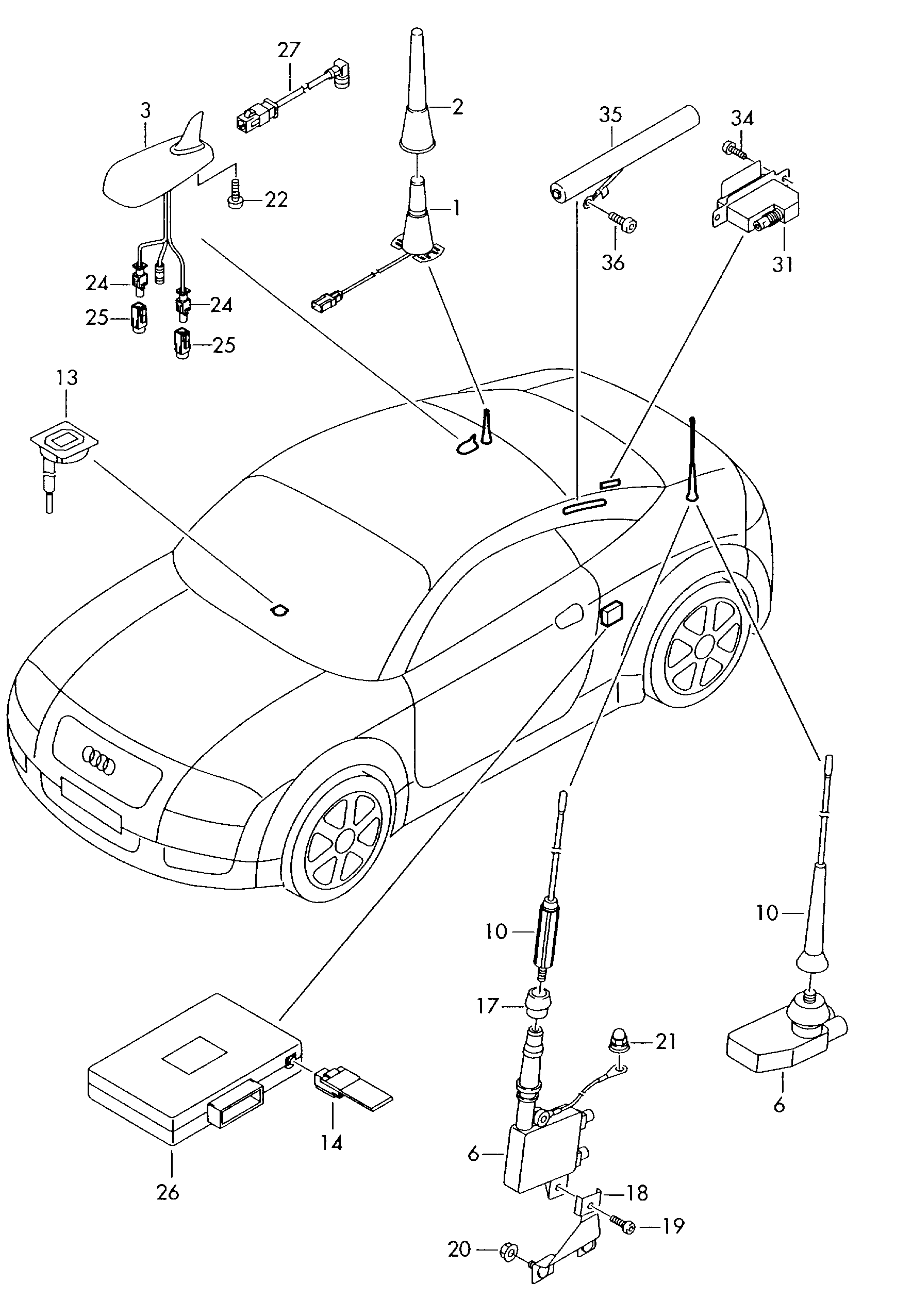 Antennenverstaerker - Audi TT/TTS Coupe/Roadster(ATT)  