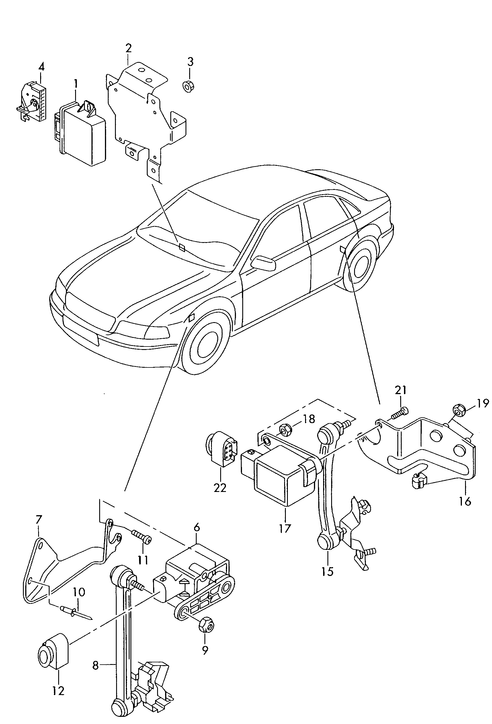 sensor for headlight range
control - Audi RS6 qu.(RS6)  