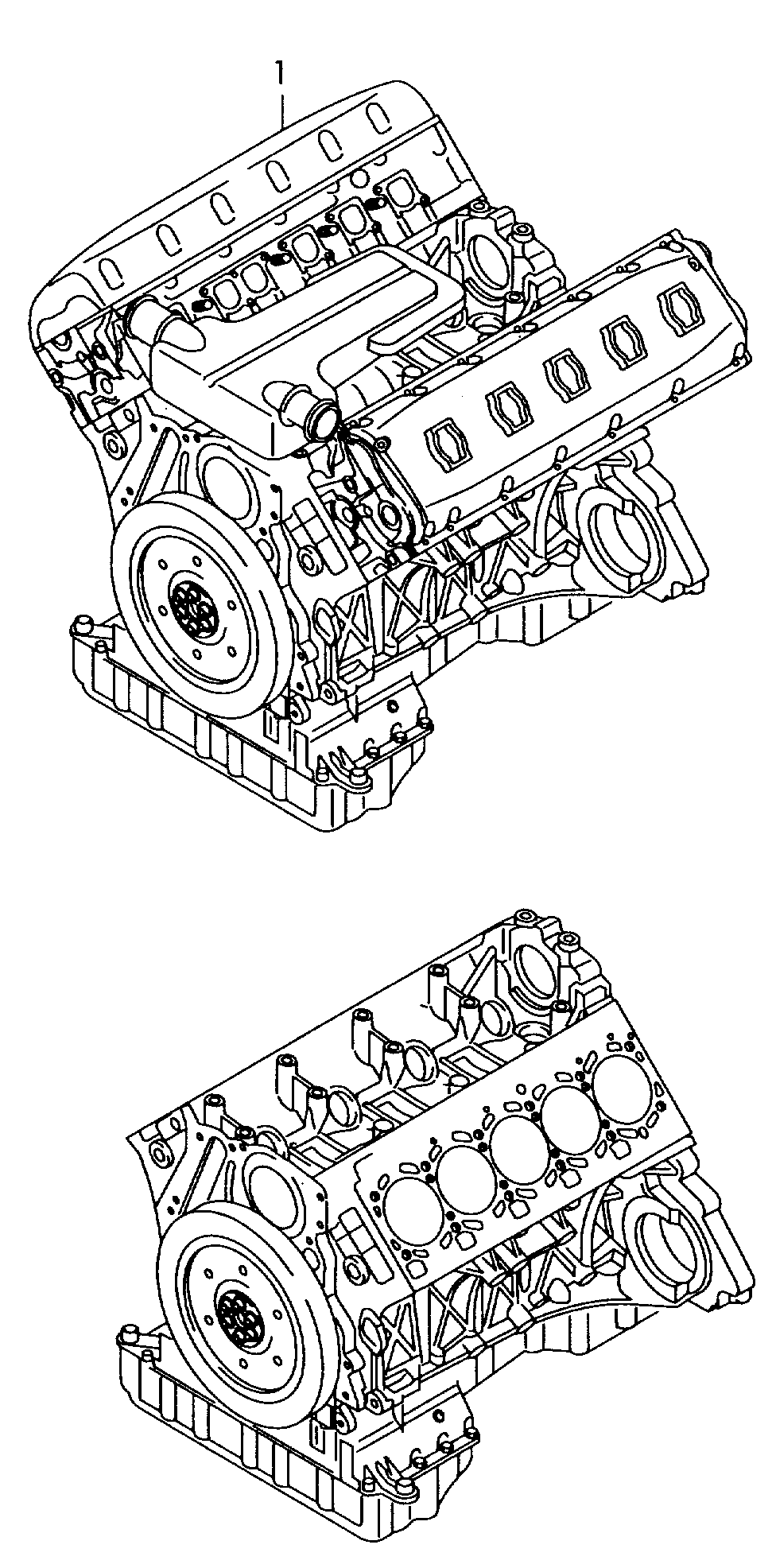 base engine; short block - Audi A6/S6/Avant quattro(A6Q)  