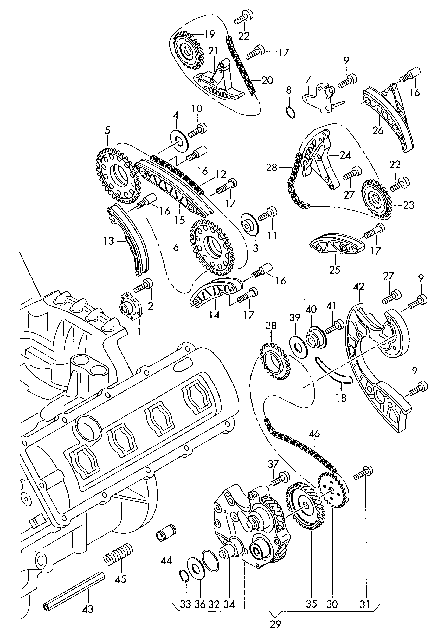 catena di distribuzione; pattino guida - Audi Q7(AQ7)  