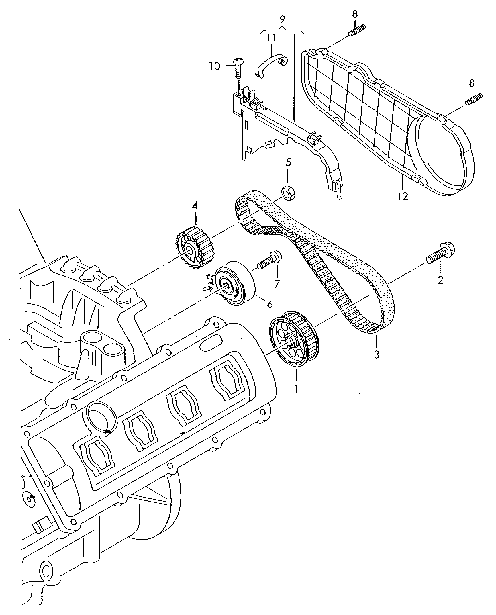cinghia dentata; carter cinghia dentata - Audi Q7(AQ7)  
