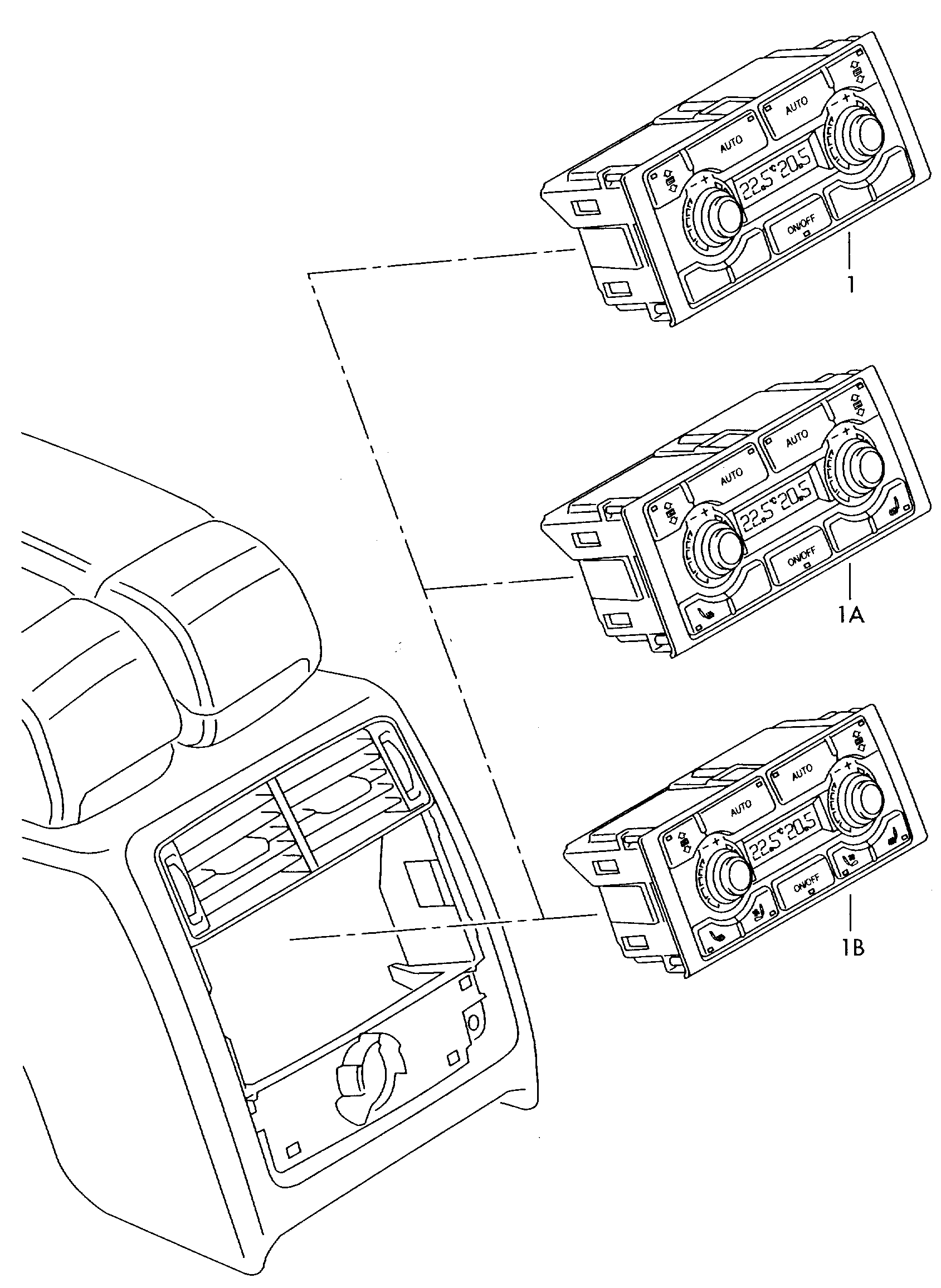 fresh air
and heater controls - Audi A8(A8)  