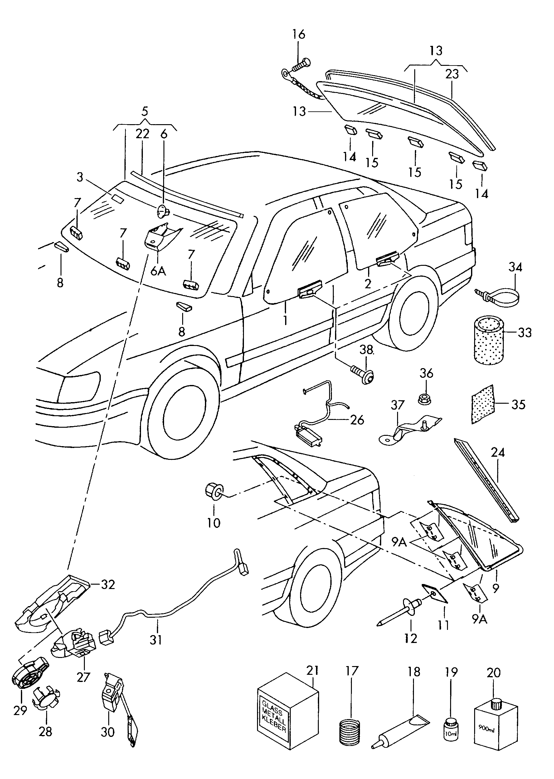 rear window - Audi A8(A8)  