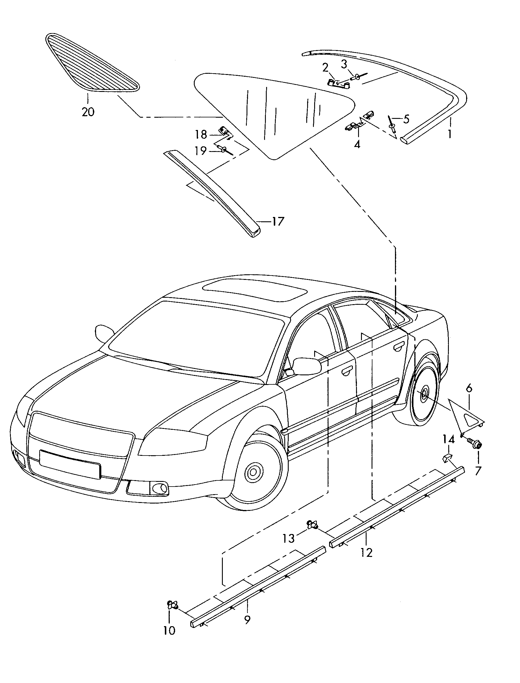 trim for pillar c - Audi A8(A8)  