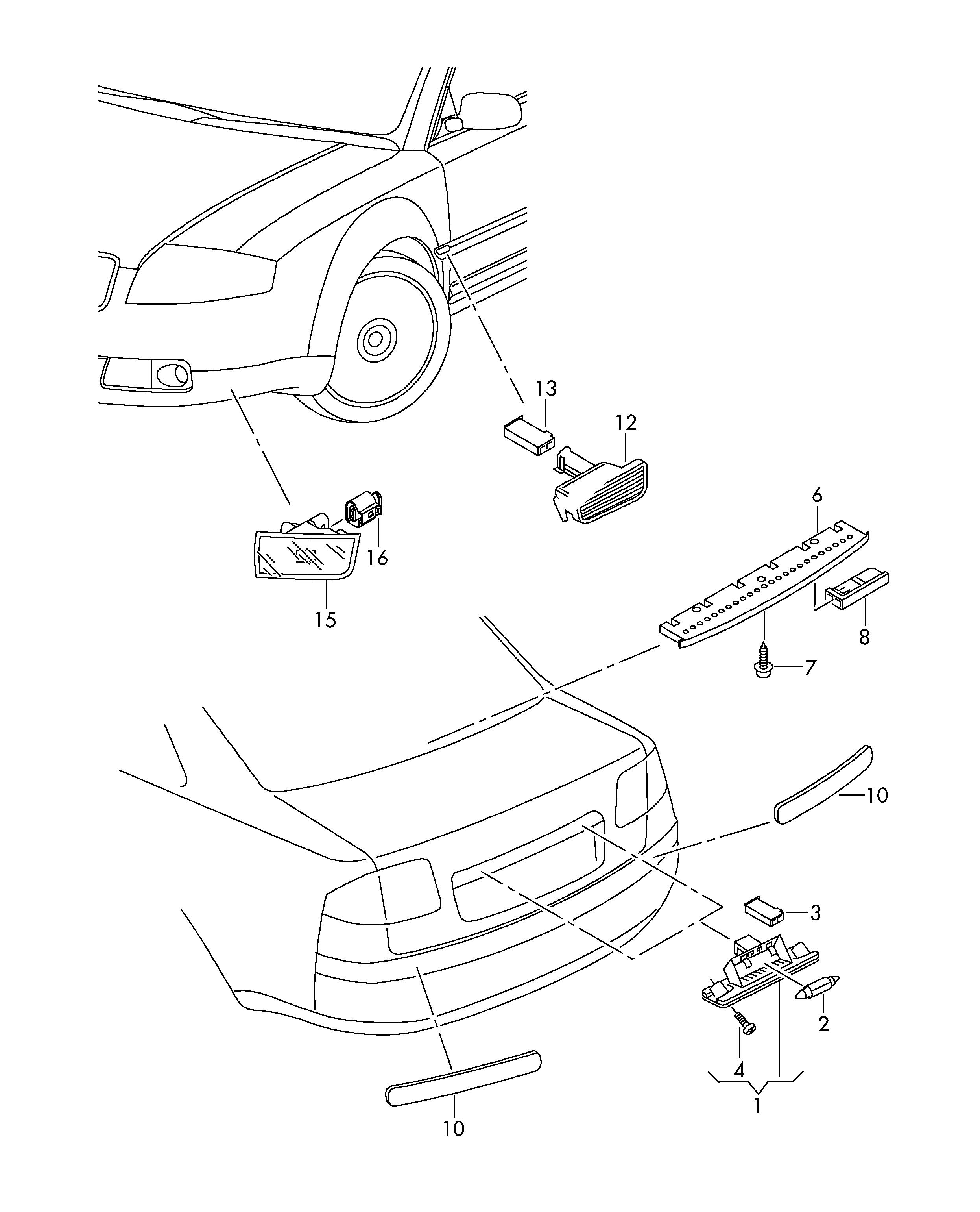 Фонарь указателя поворота - Audi A4/Avant(A4)  