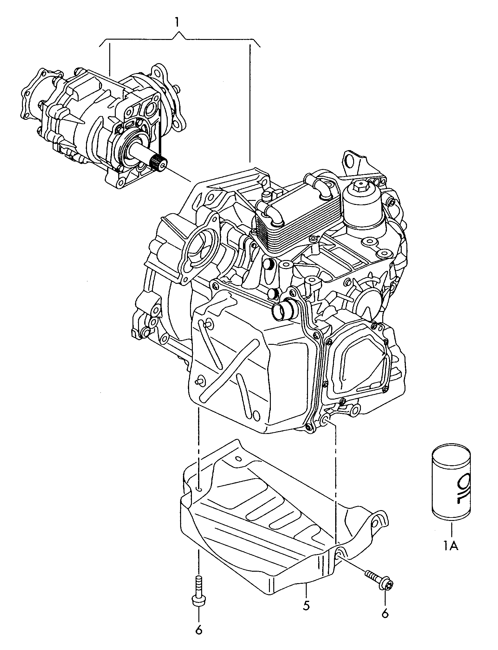 整个变速箱; 6档双离合器变速箱
及分动箱 - Audi A3/S3/Sportb./Lim./qu(A3)  