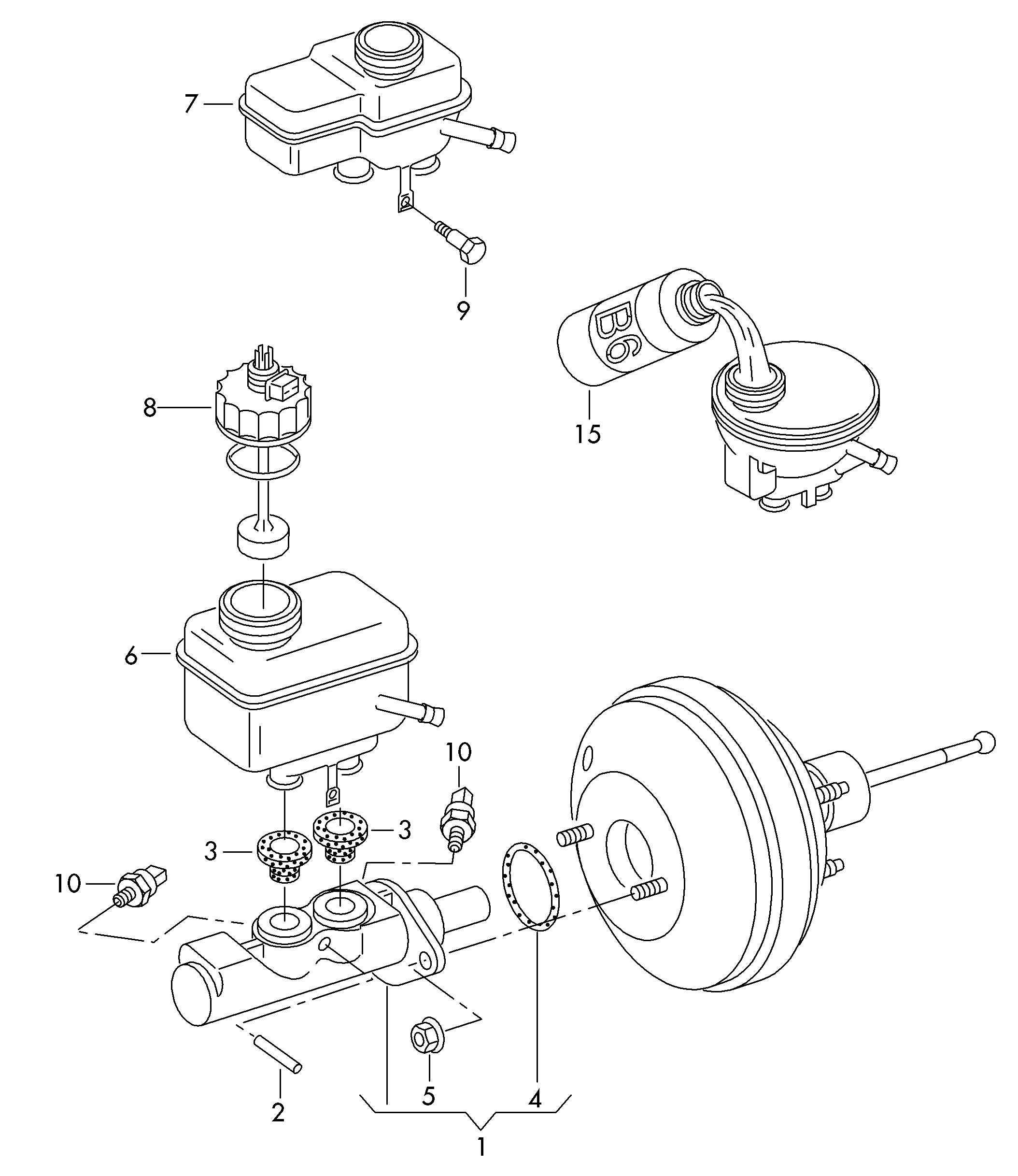 brake master cylinder; reservoir - Lupo / Lupo 3L TDI(LU)  