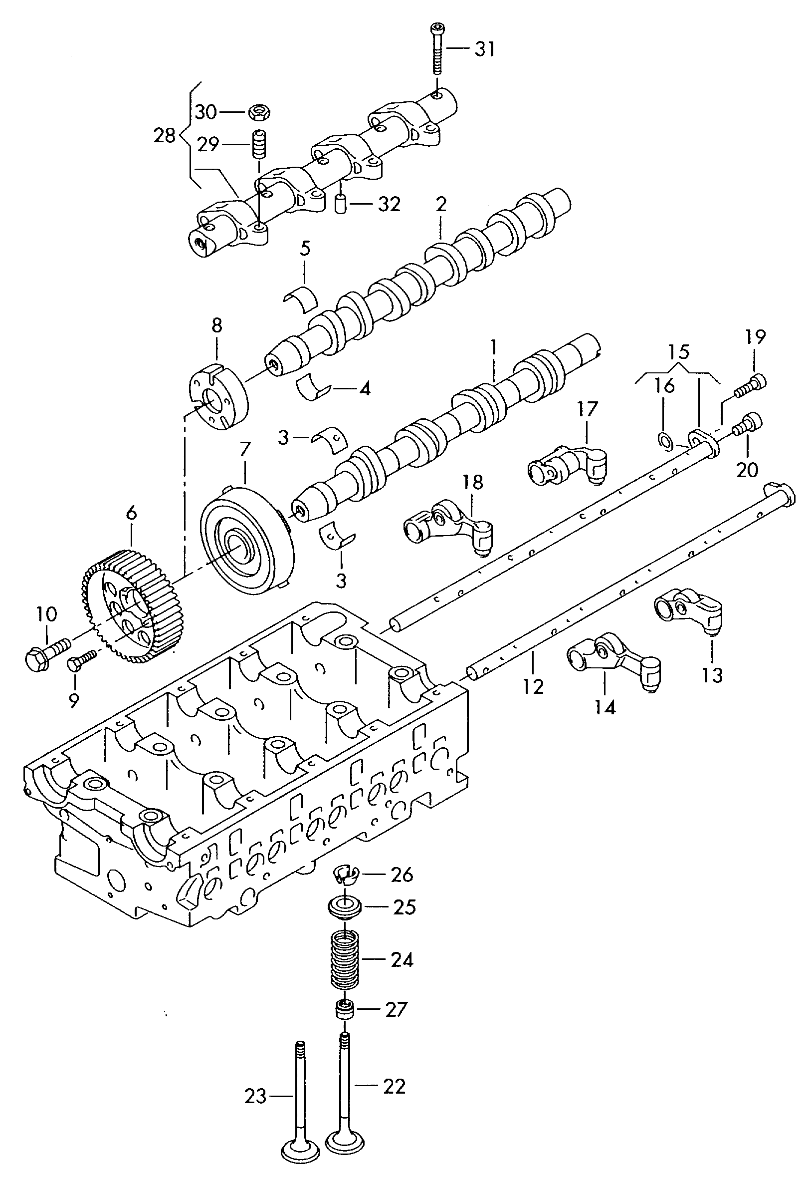 camshaft, valves - Audi A3/S3/Sportb./Lim./qu(A3)  