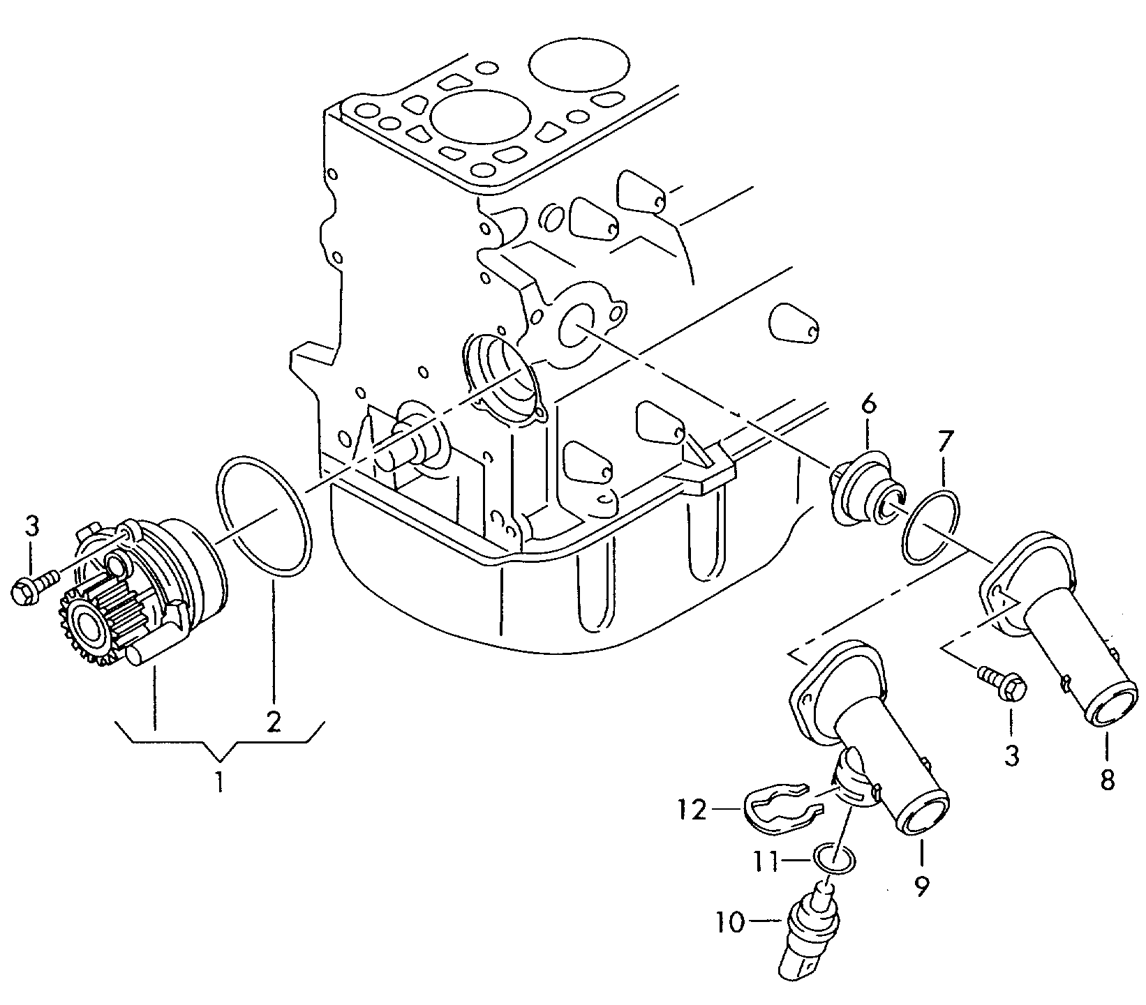 coolant pump - Audi A3/S3/Sportb./Lim./qu(A3)  