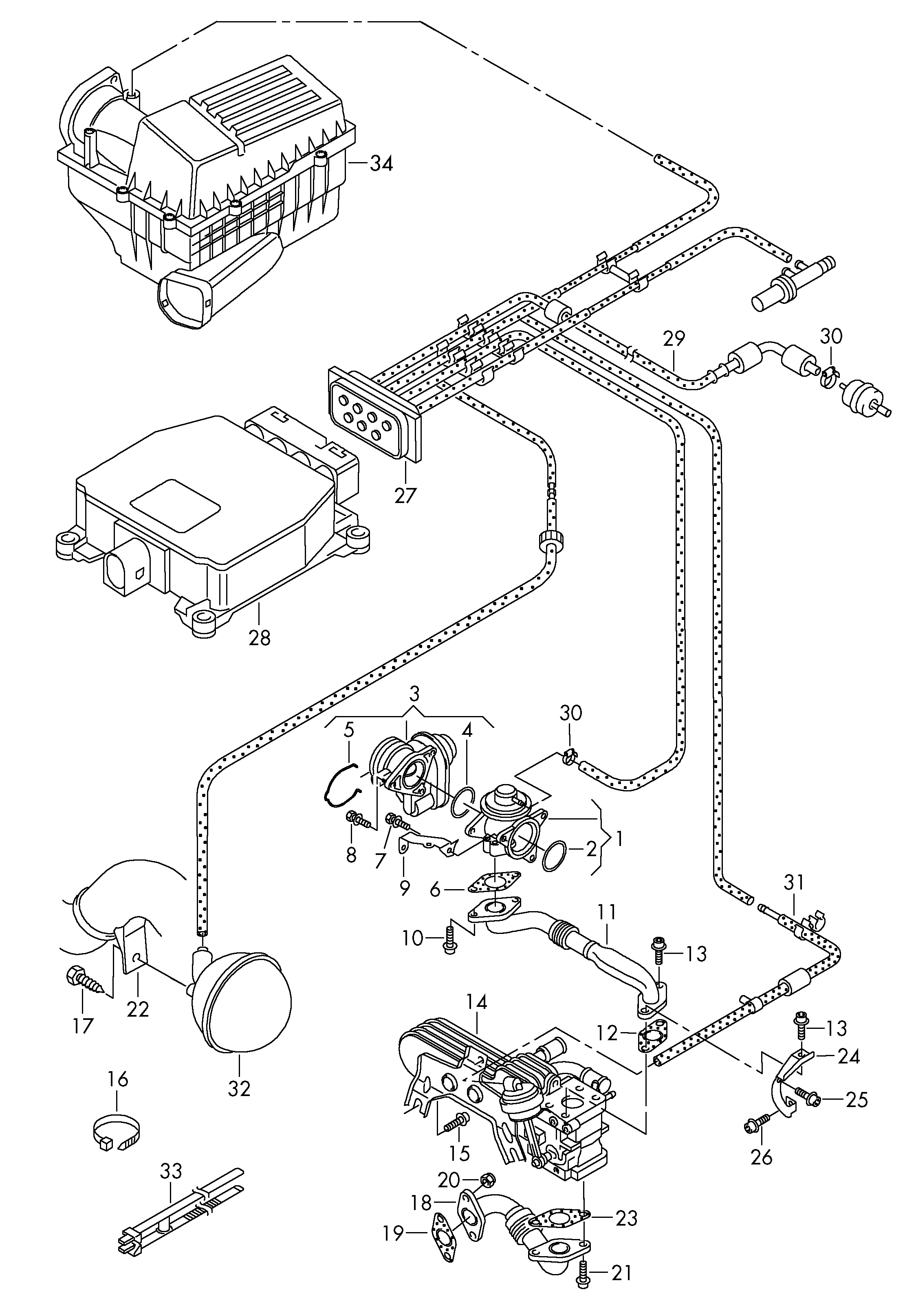 exhaust gas recirculation - Audi A3/S3/Sportb./Lim./qu(A3)  