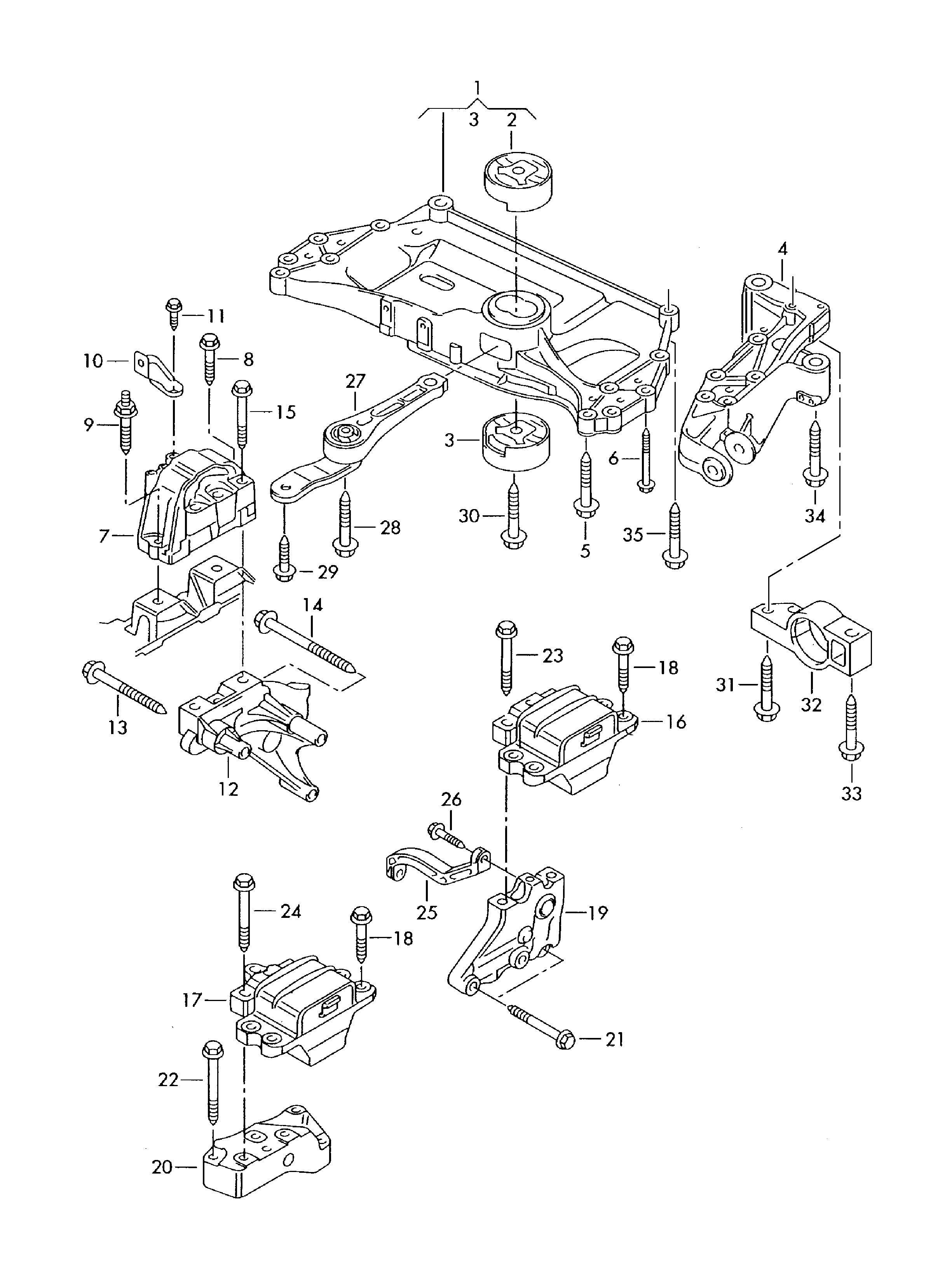 mounting parts for engine and
transmission - Golf/Variant/4Motion(GOLF)  