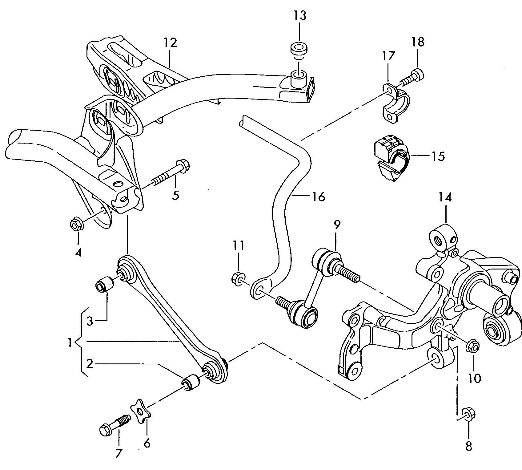 Rot çubuğu; Bağlantı çubuğu; Stabilizatör - Touran(TOU)  