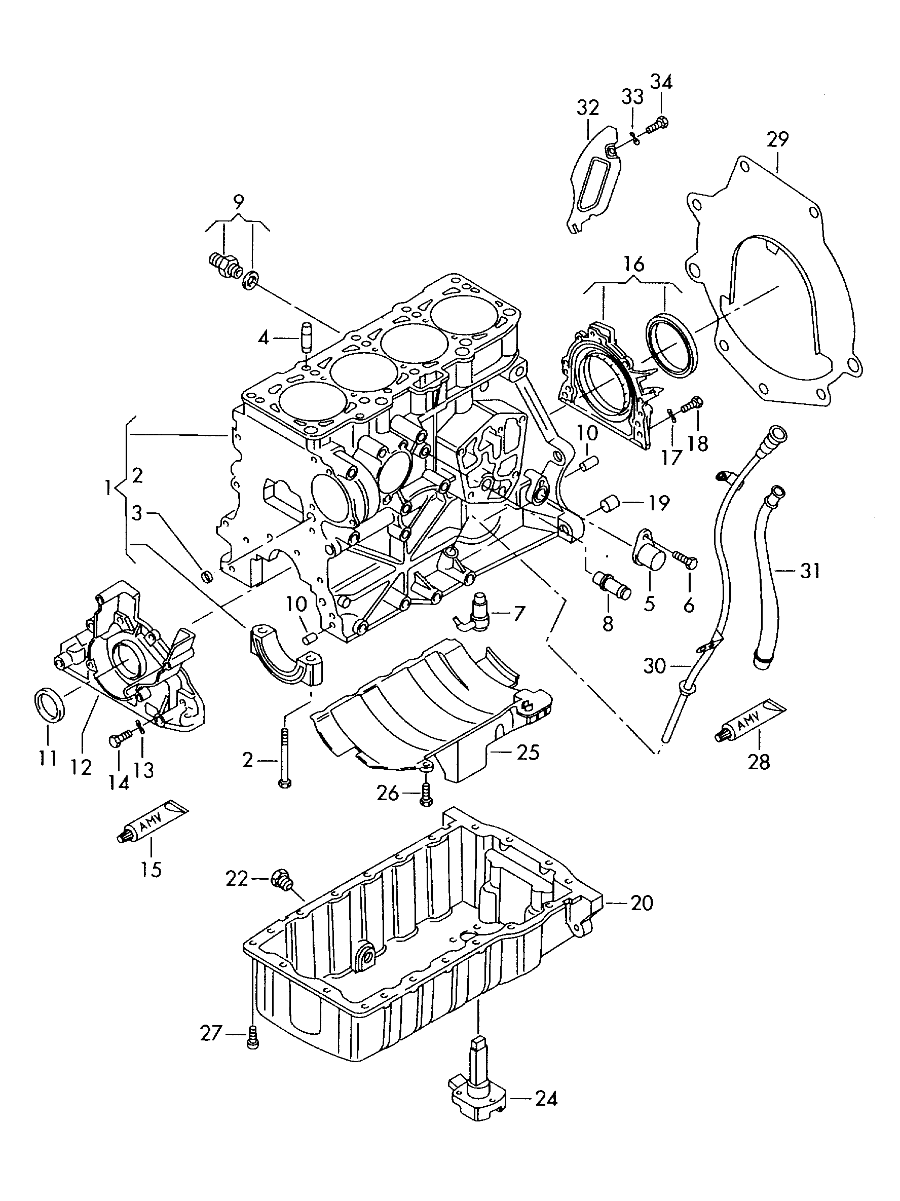 Zylinderblock; Oelwanne - Transporter(TR)  