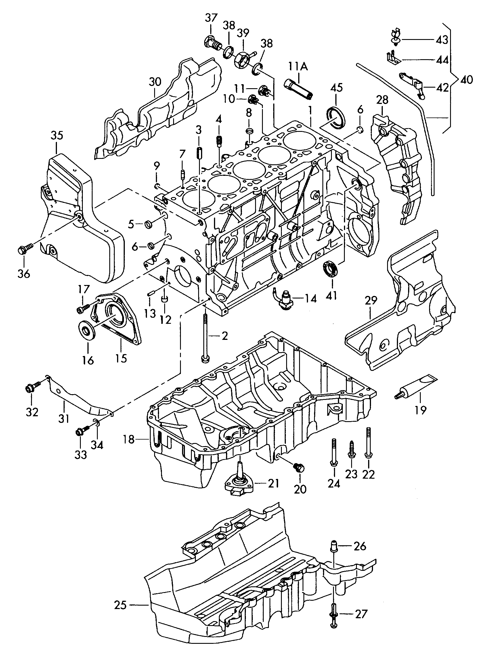 Zylinderblock; Oelwanne - Transporter(TR)  