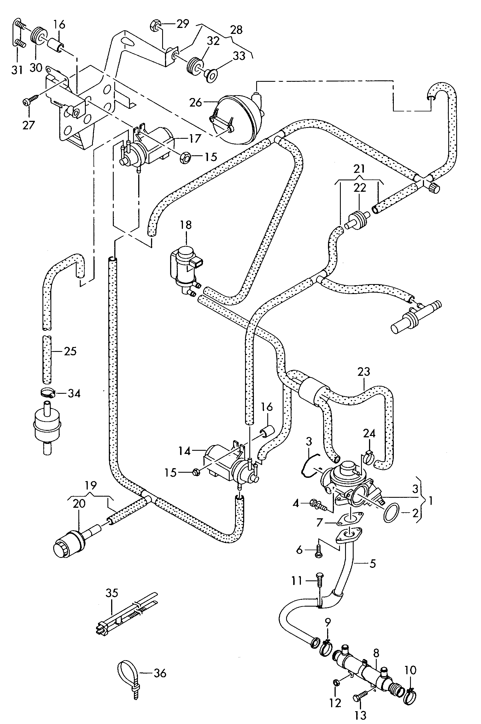 Abgasrueckfuehrung; Unterdruckanlage - Transporter(TR)  