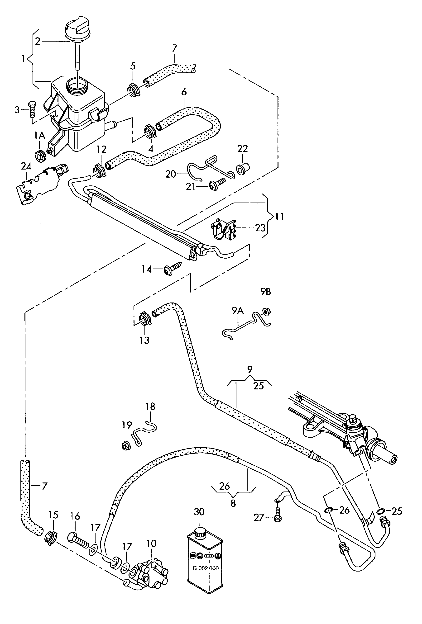 oil container and connection
parts, hoses - Transporter(TR)  