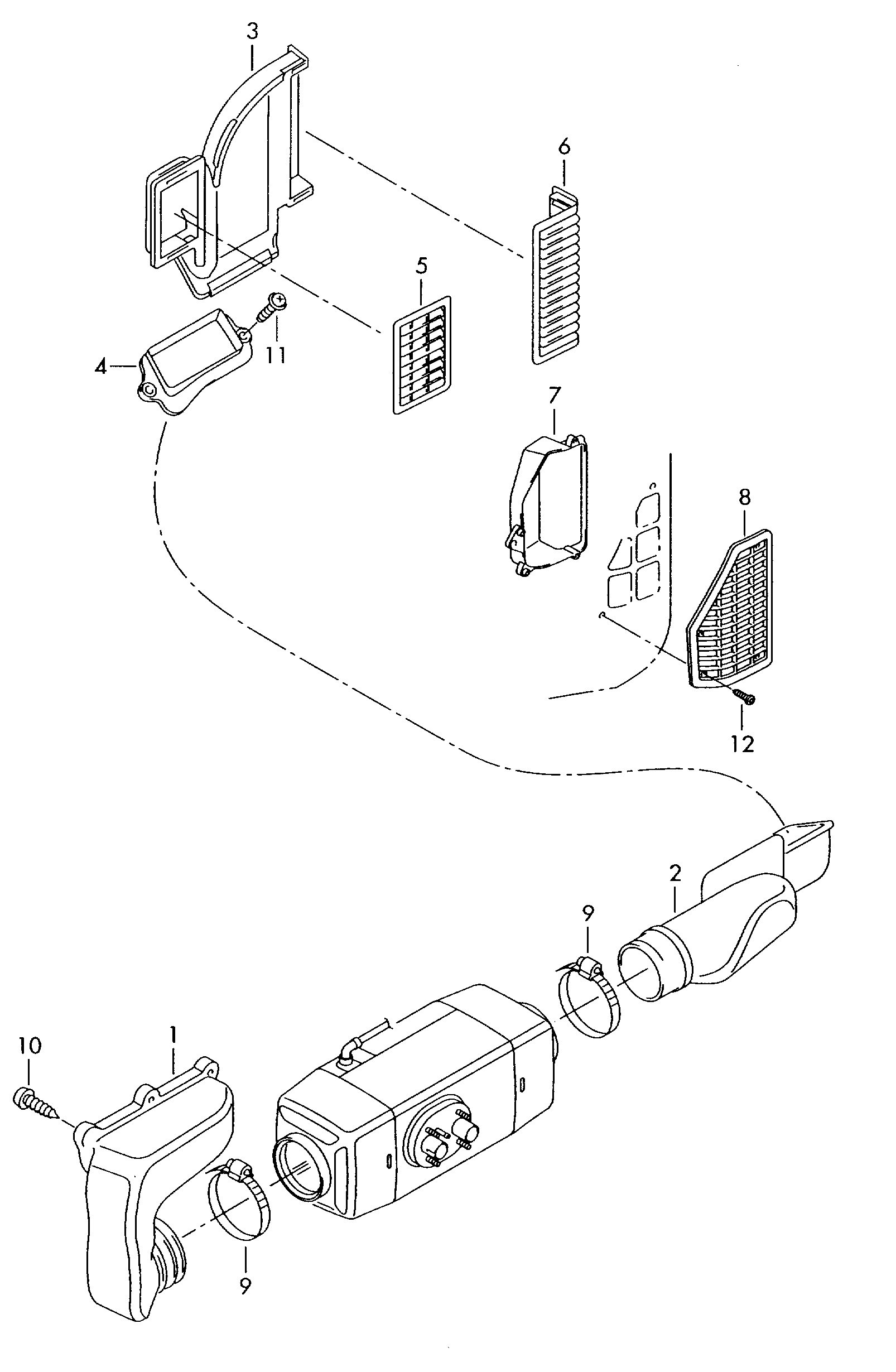 auxiliary heater; air guide - Transporter(TR)  