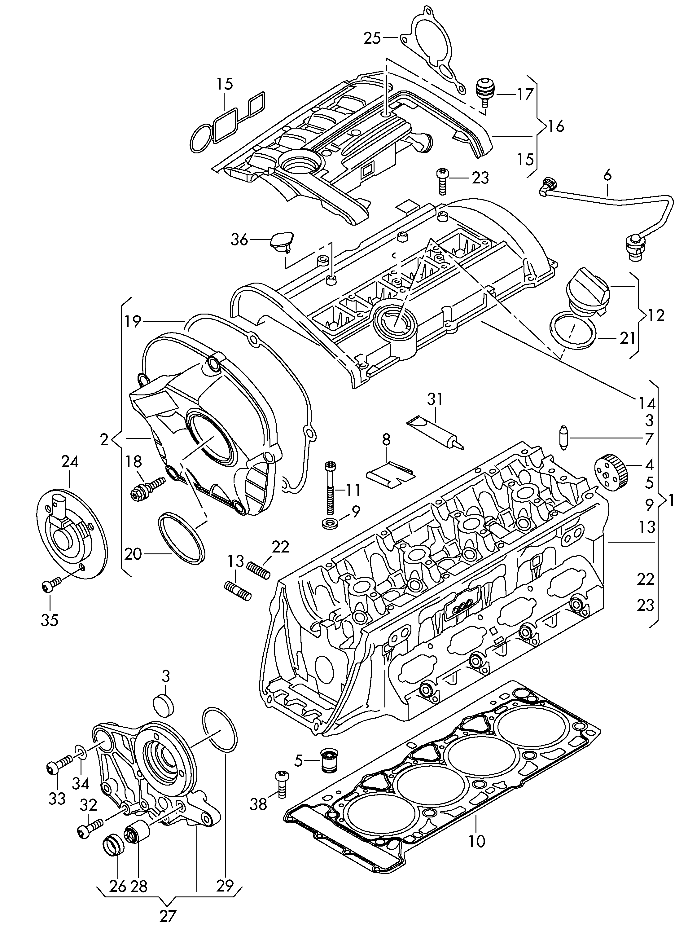 cylinder head - Audi A3/S3/Sportb./Lim./qu(A3)  