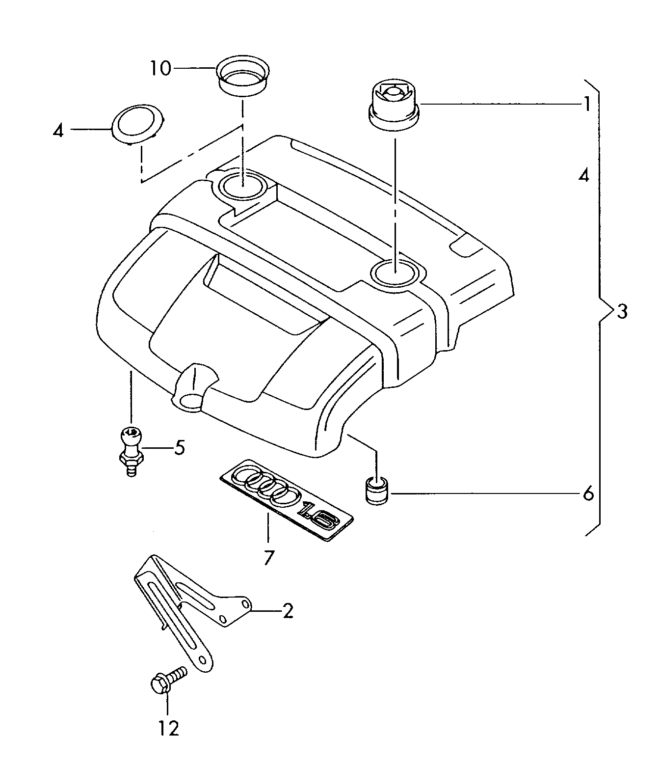 cover for intake manifold - Audi A3/S3/Sportb./Lim./qu(A3)  