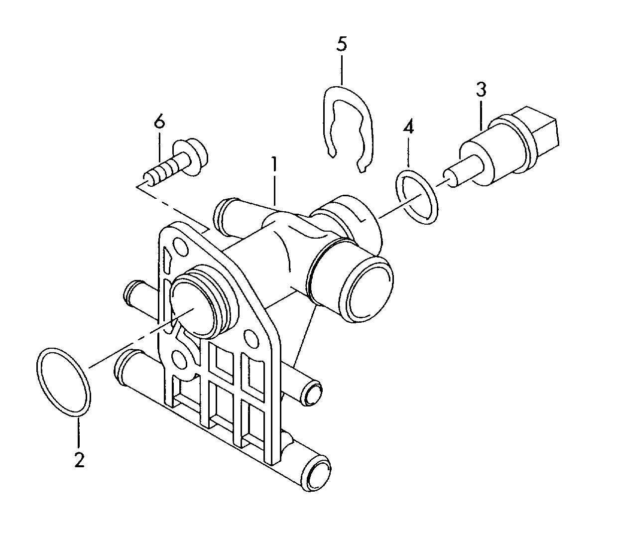 pipe union with temperature
sensor - Audi A3/S3/Sportb./Lim./qu(A3)  