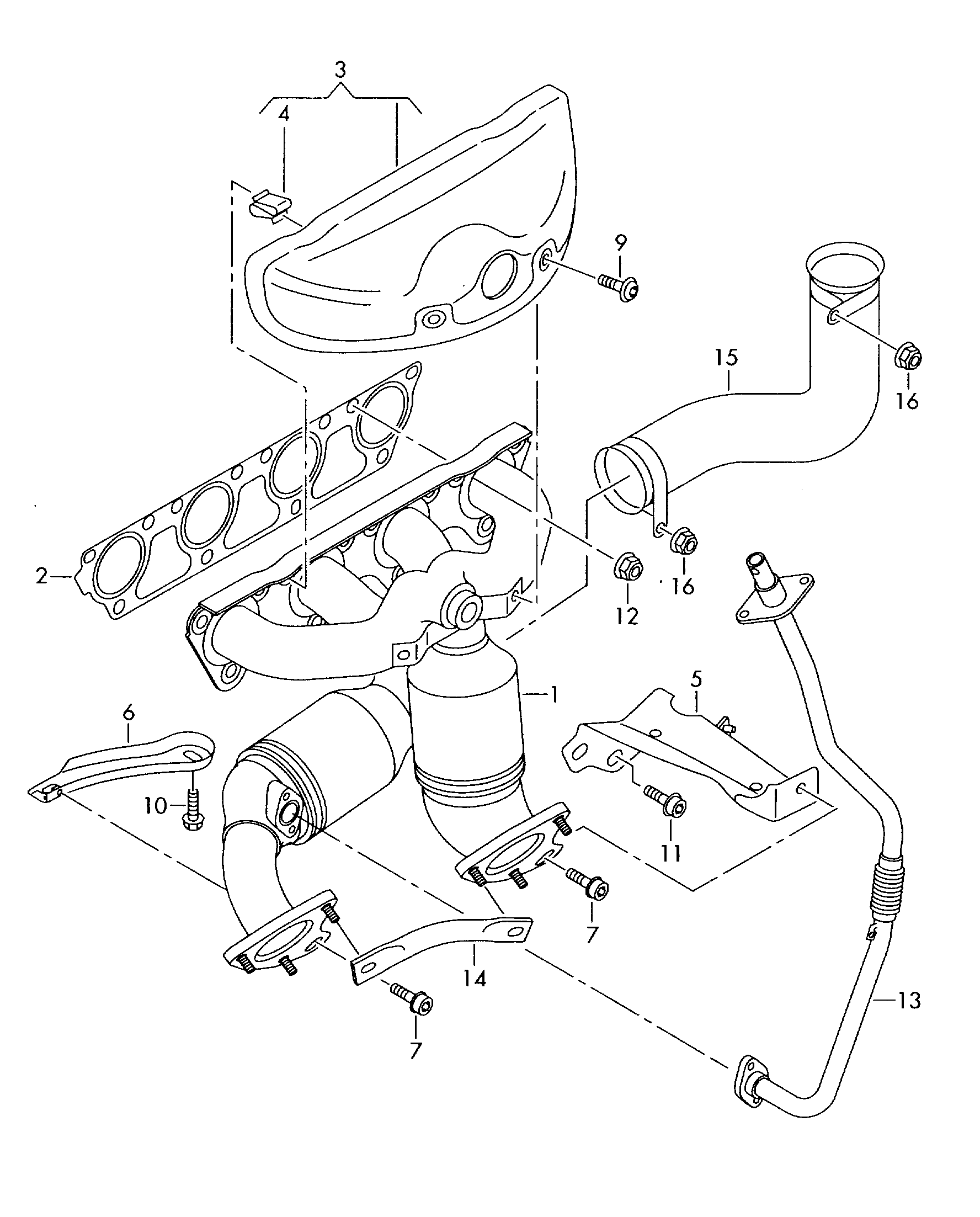 exhaust manifold with
catalytic converter - Leon/Leon 4(LE)  