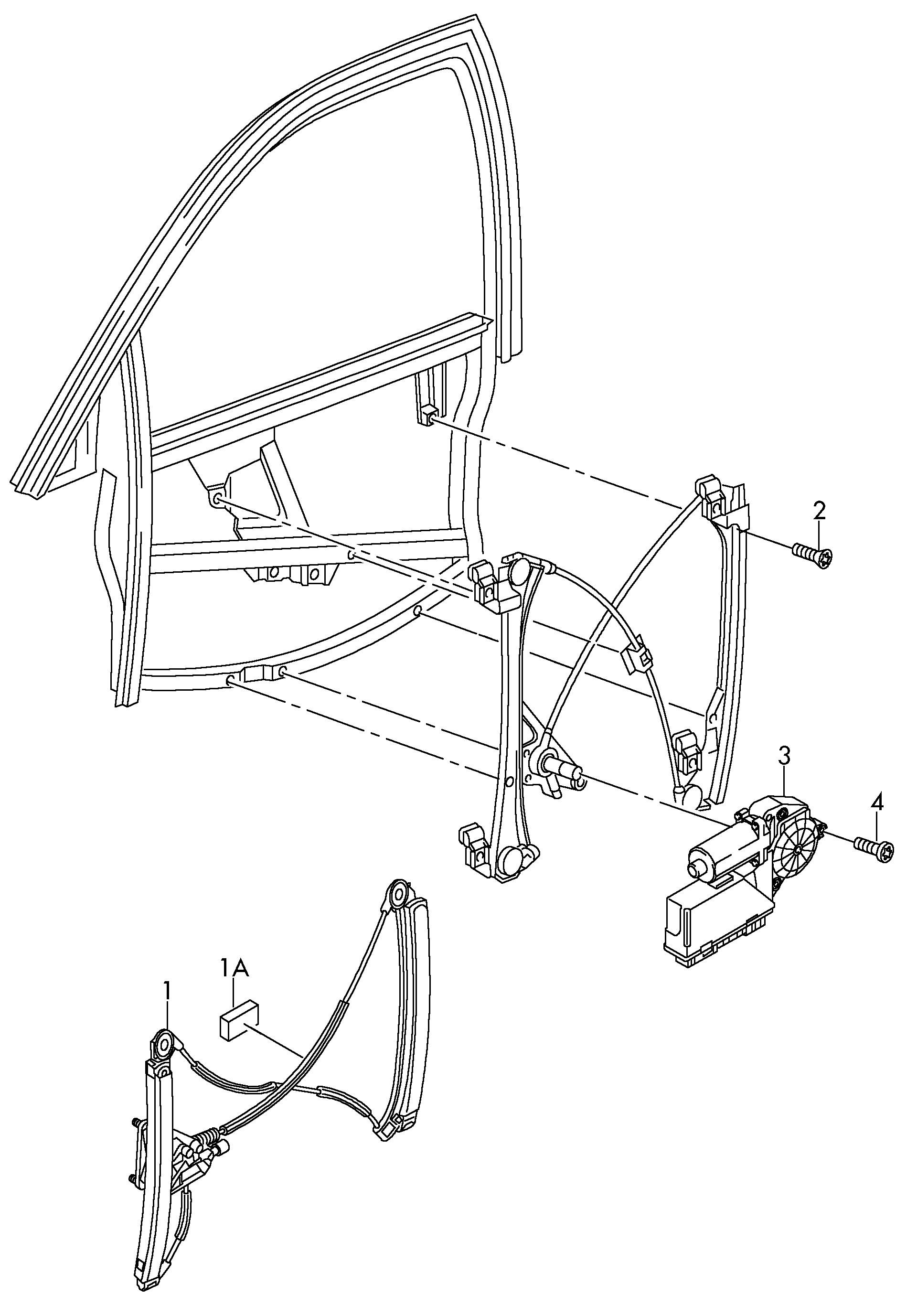 window regulator; window regulator motor - Audi A3/S3/Sportb./Lim./qu(A3)  