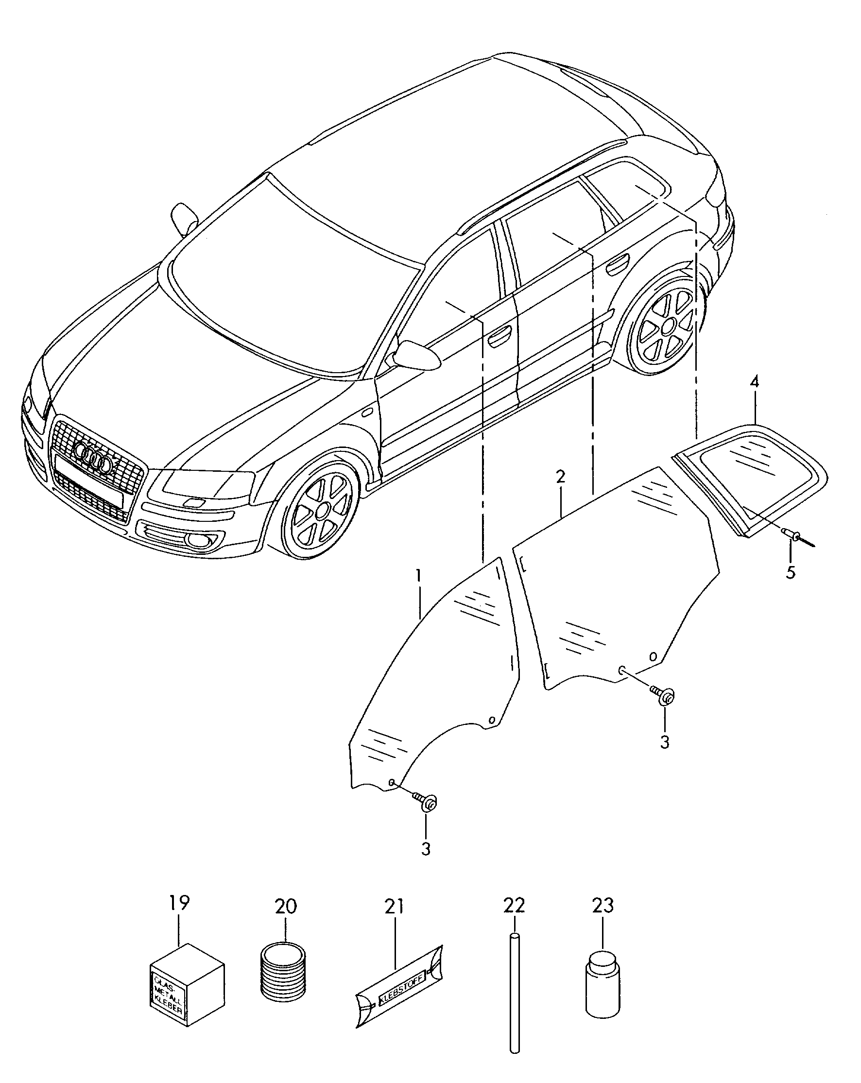 cristallo laterale - Audi A3/S3/Sportb./Lim./qu(A3)  