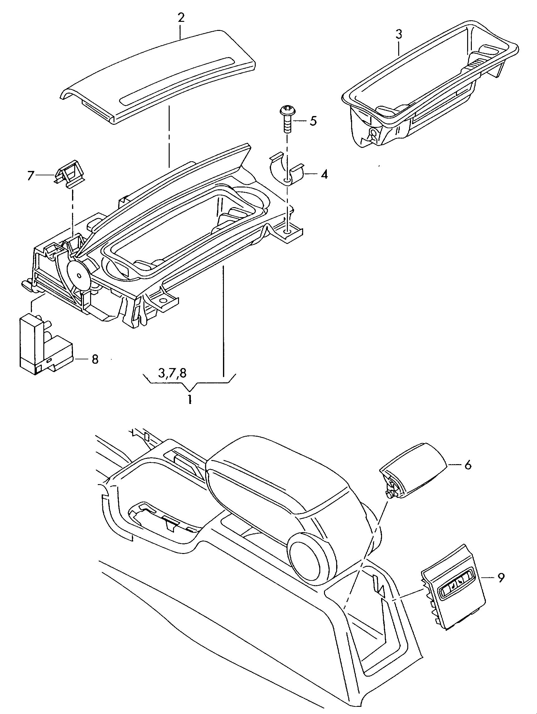 ashtray - Audi A3/S3/Sportb./Lim./qu(A3)  