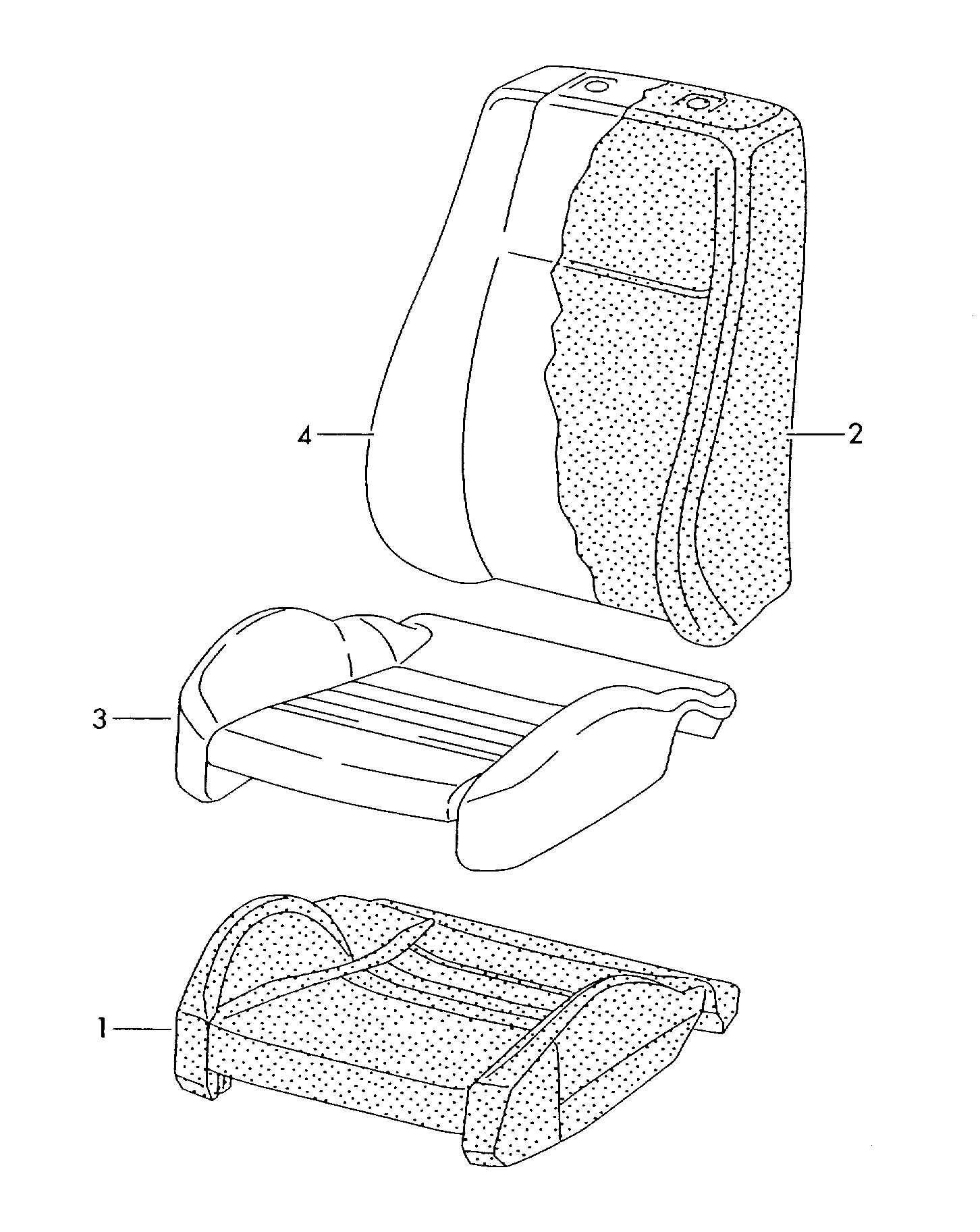 seat and backrest cover - Audi A3/S3/Sportb./Lim./qu(A3)  