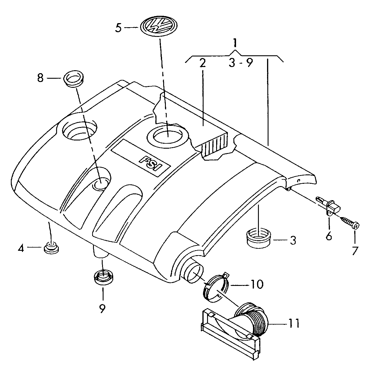 air filter with connecting
parts - Golf/Variant/4Motion(GOLF)  