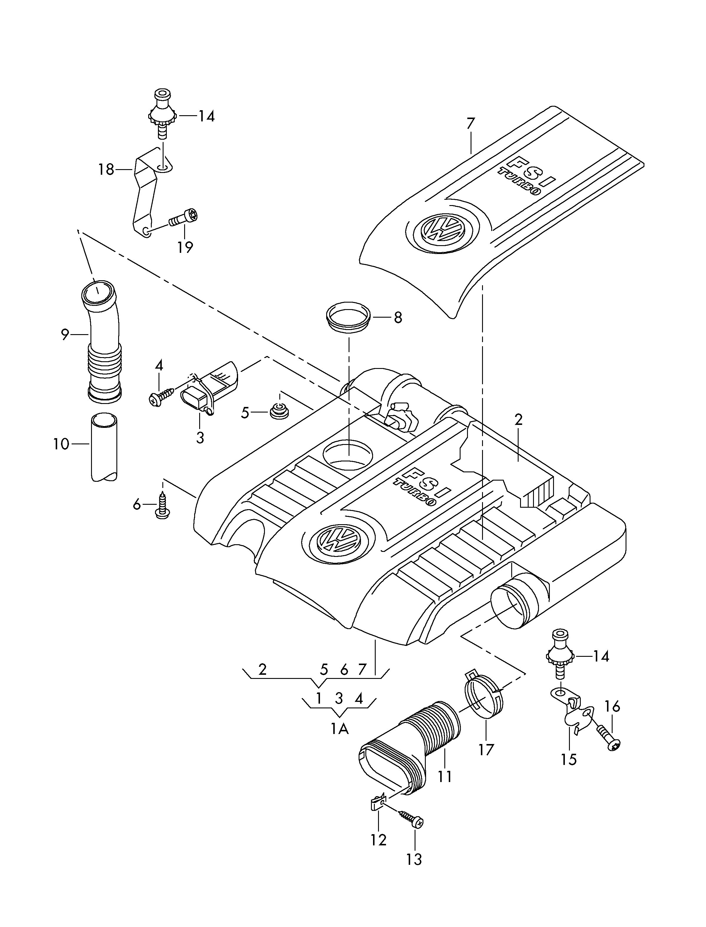 air filter with connecting
parts - Golf/Variant/4Motion(GOLF)  