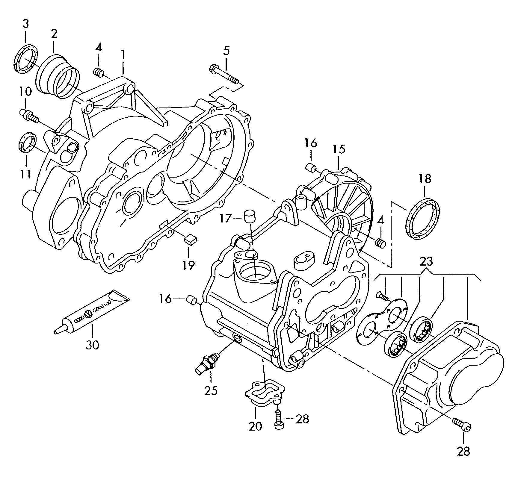 变速箱壳体; 用于6档机械变速器 - Audi A3/S3/Sportback/qu.(A3)  