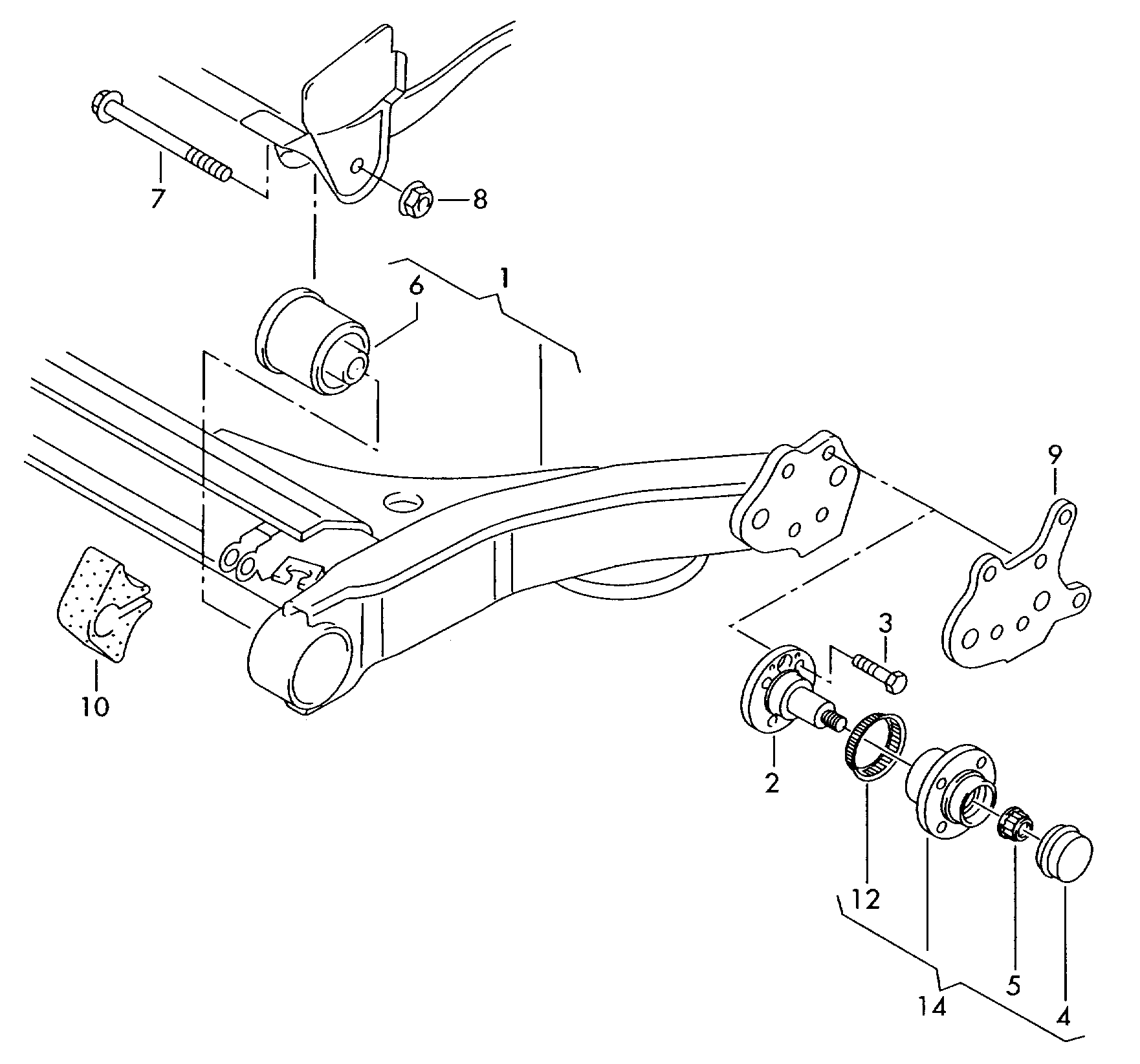 rear axle beam with attachment
parts - Lupo / Lupo 3L TDI(LU)  