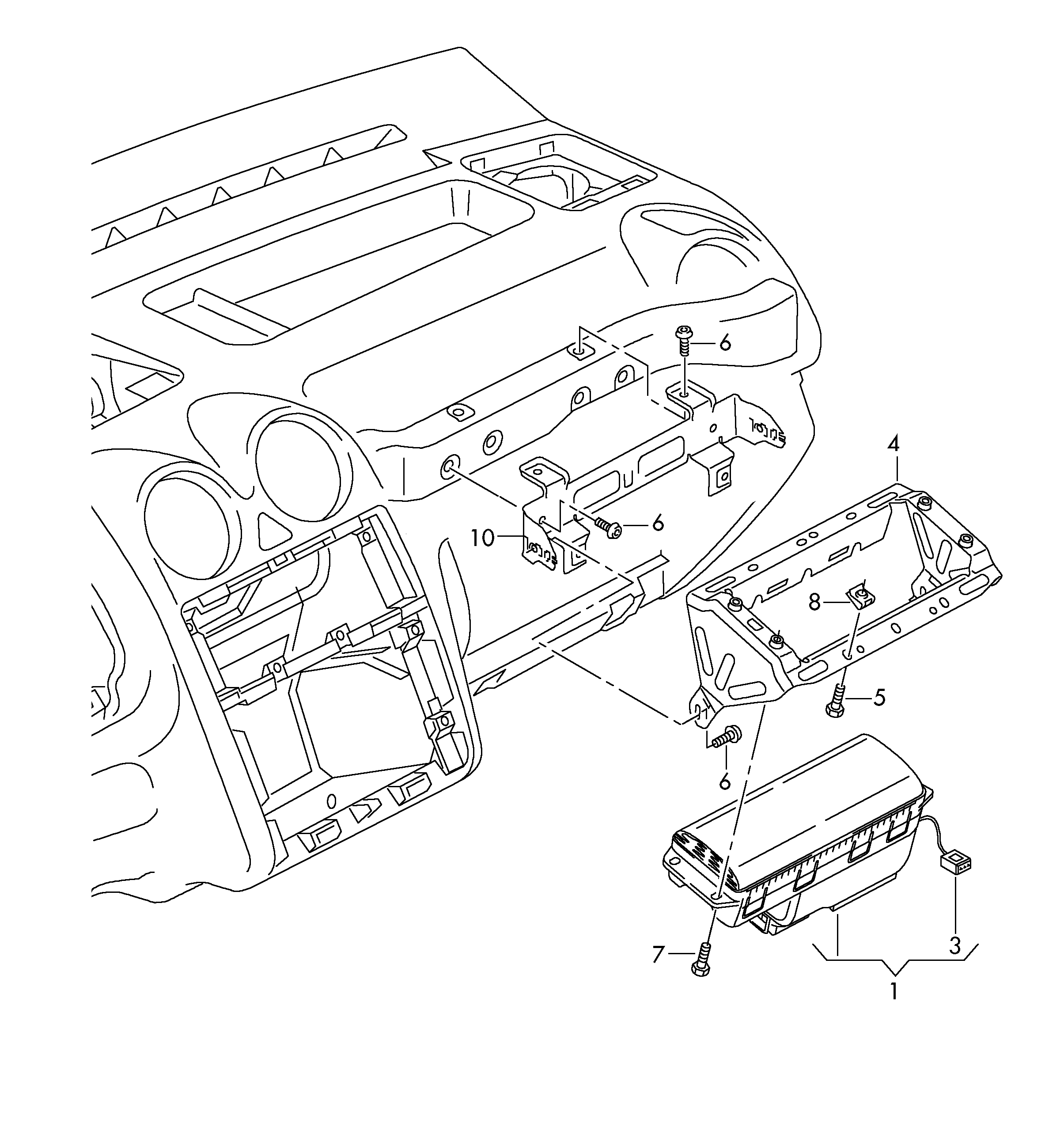 airbag unit; (passenger side) - Caddy(CA)  