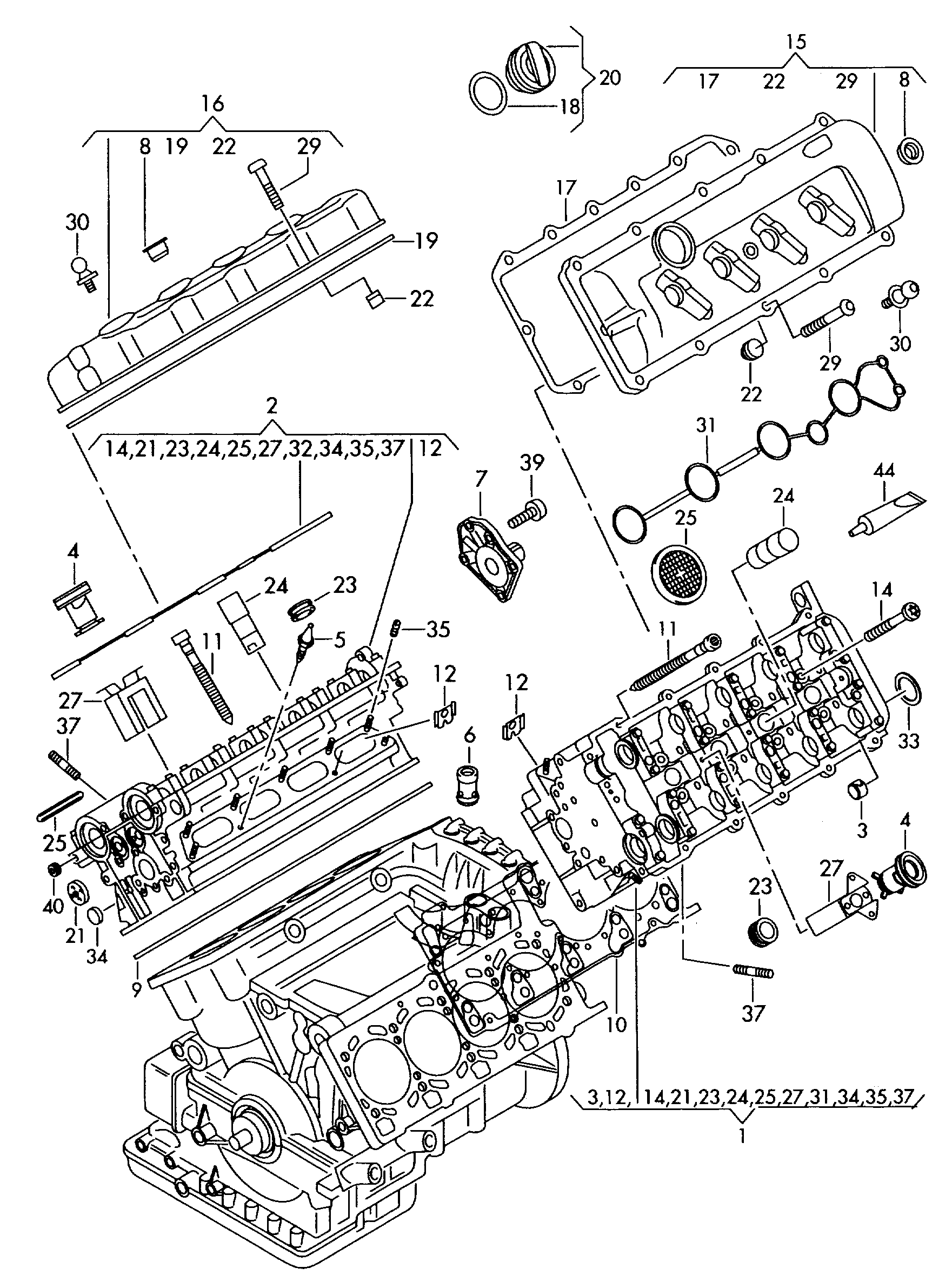汽缸盖; 汽缸盖罩盖 - Audi A6/Avant(A6)  