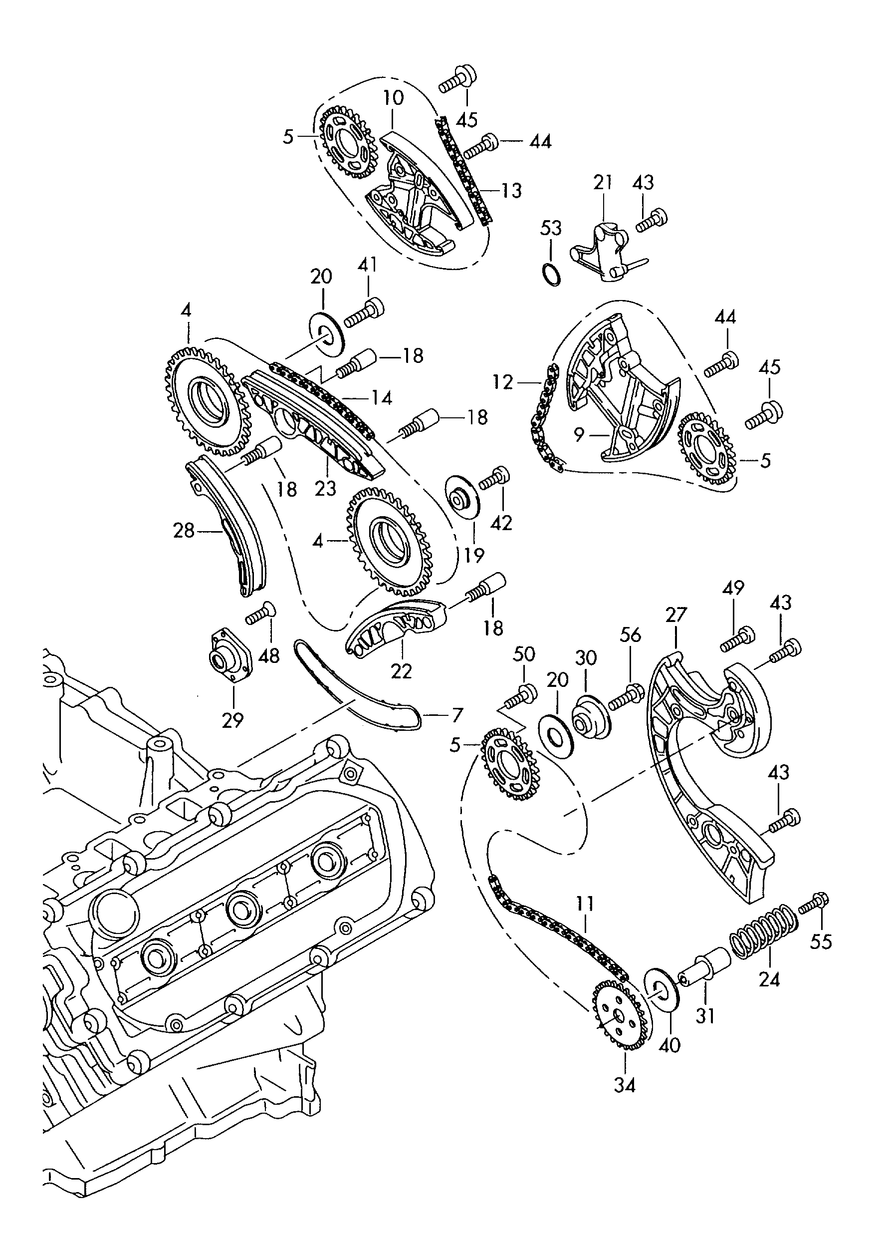 camshaft timing chain; slide rail - Audi A6/Avant(A6)  