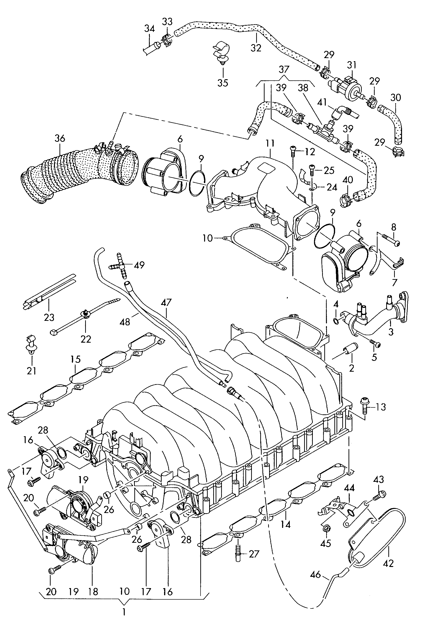 intake system; vacuum system; suction jet pump - Audi A6/Avant(A6)  