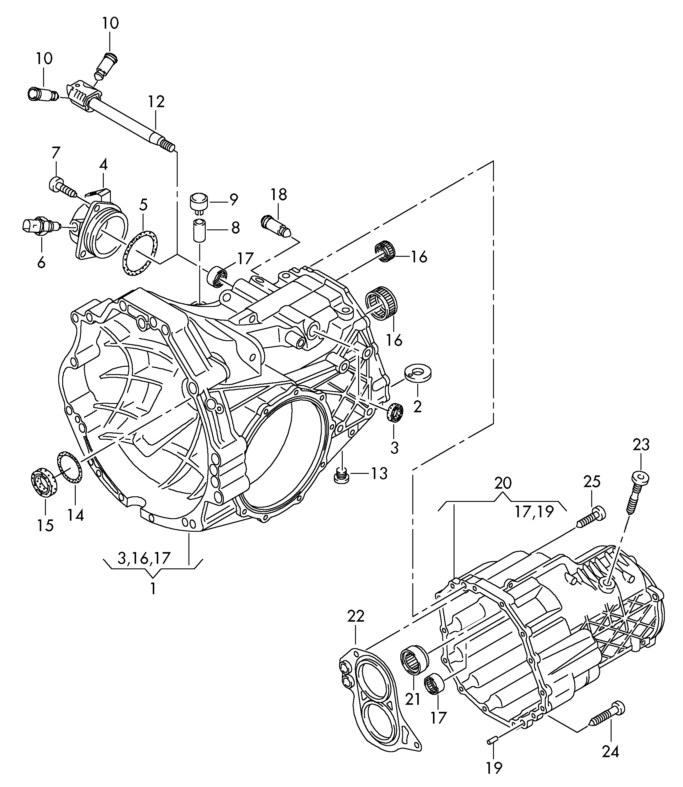 gear housing; 6-speed manual transmission - Audi A4/Avant(A4)  