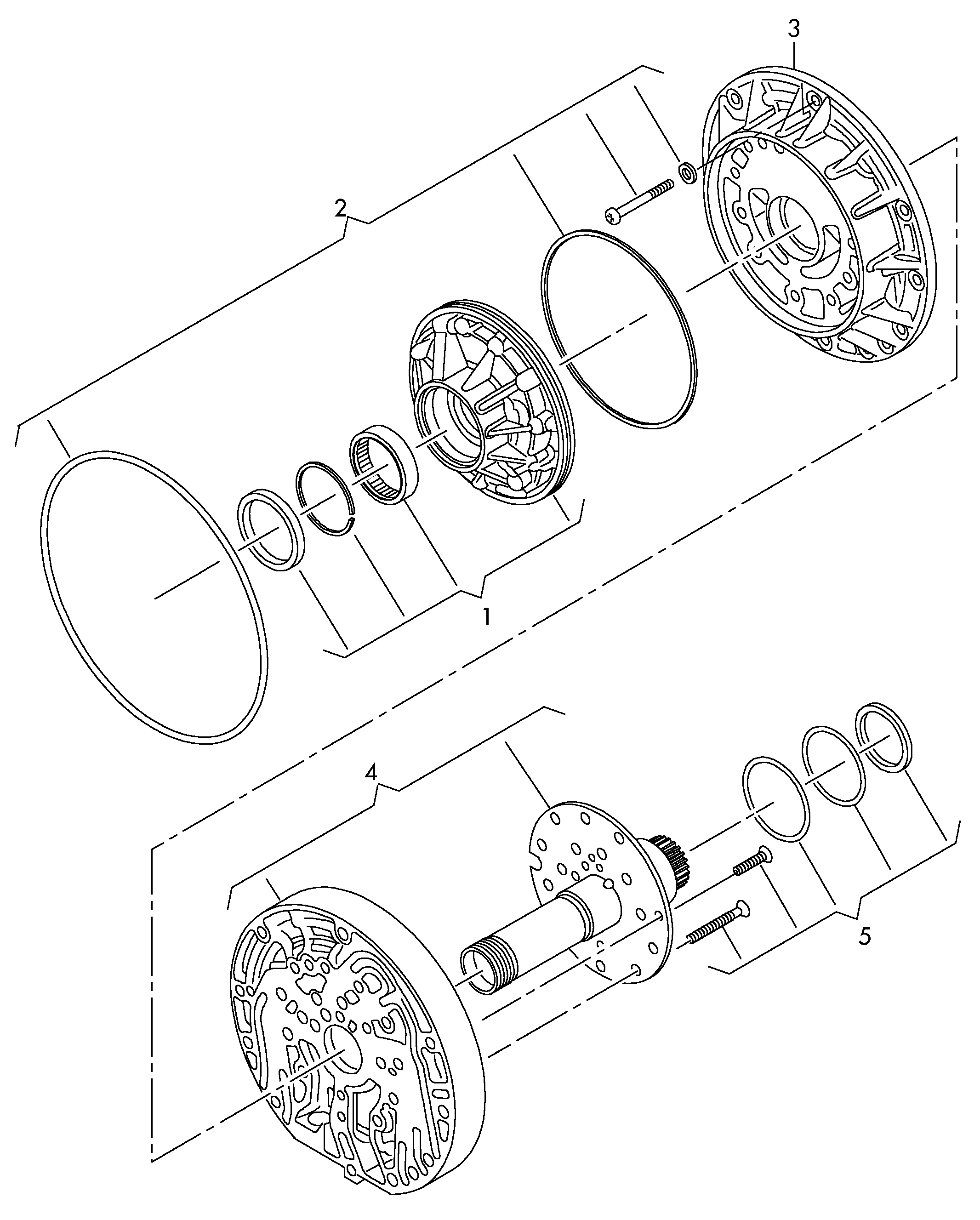 机油泵; 6档自动变速箱与
分配器差速器 - Audi A6/Avant(A6)  
