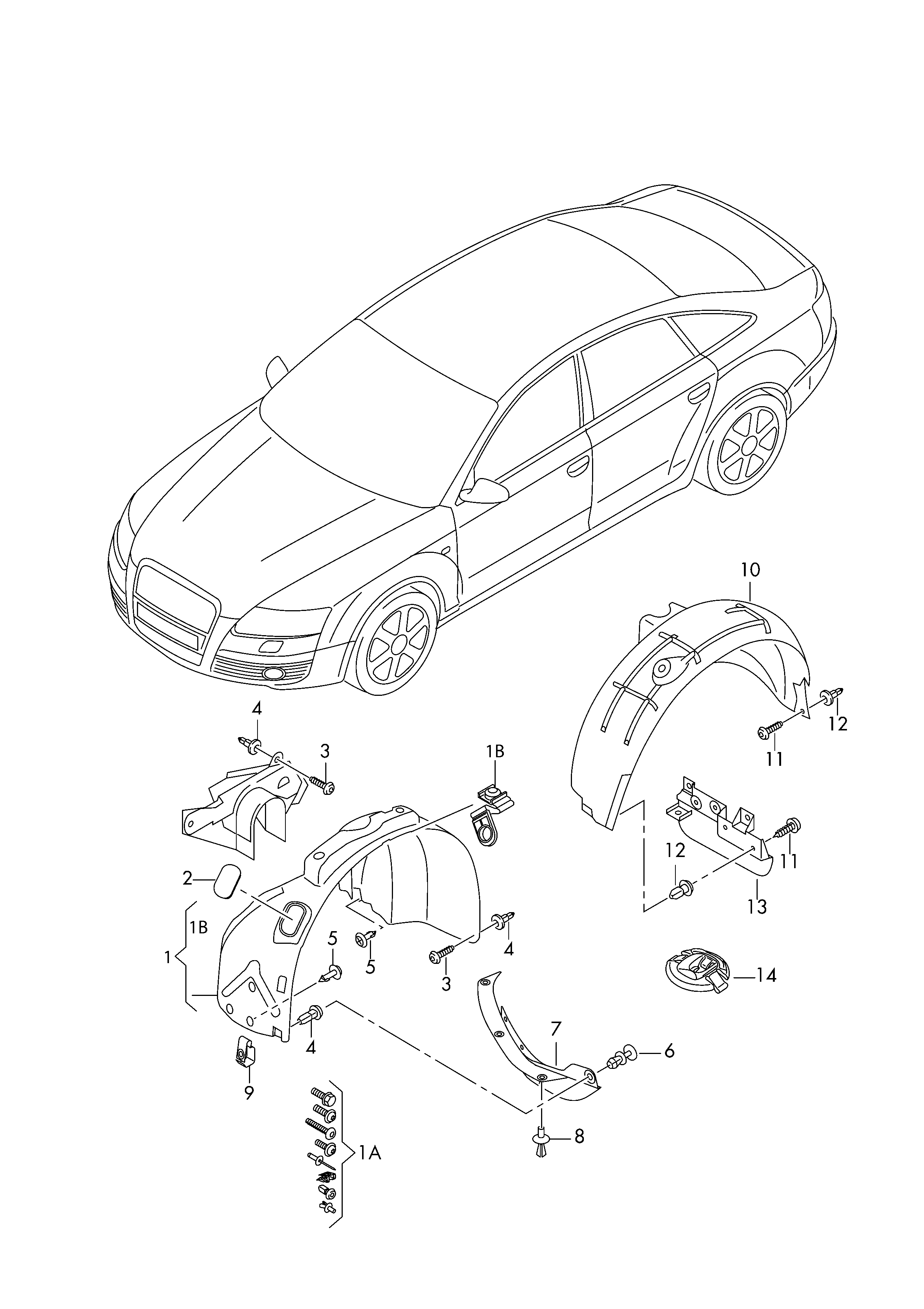 Radhausschale - Audi A6/S6/Avant quattro(A6Q)  