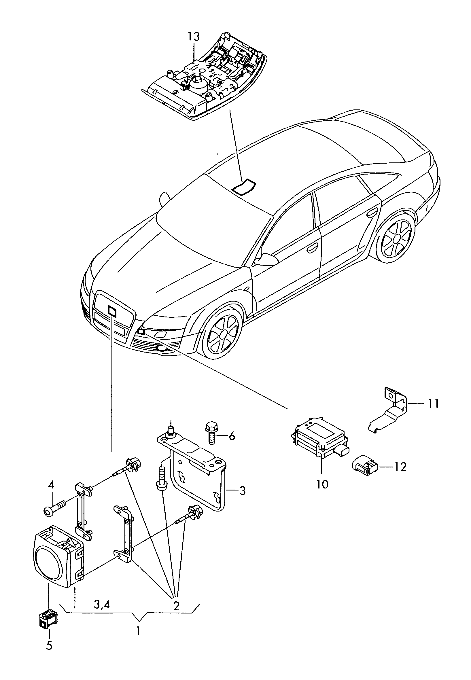 control unit for
opening garage door - Audi A6/S6/Avant quattro(A6Q)  