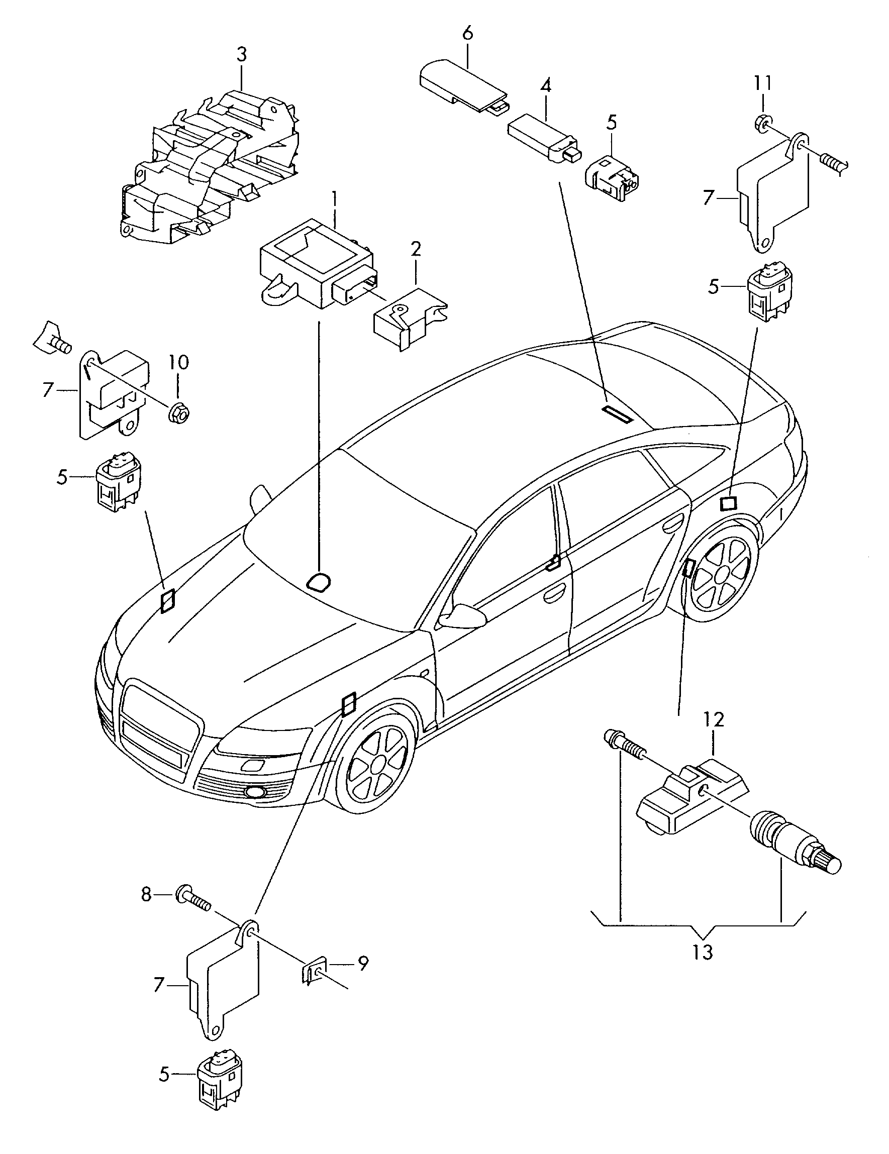 Reifendruckkontrollsystem - Audi A6/S6/Avant quattro(A6Q)  